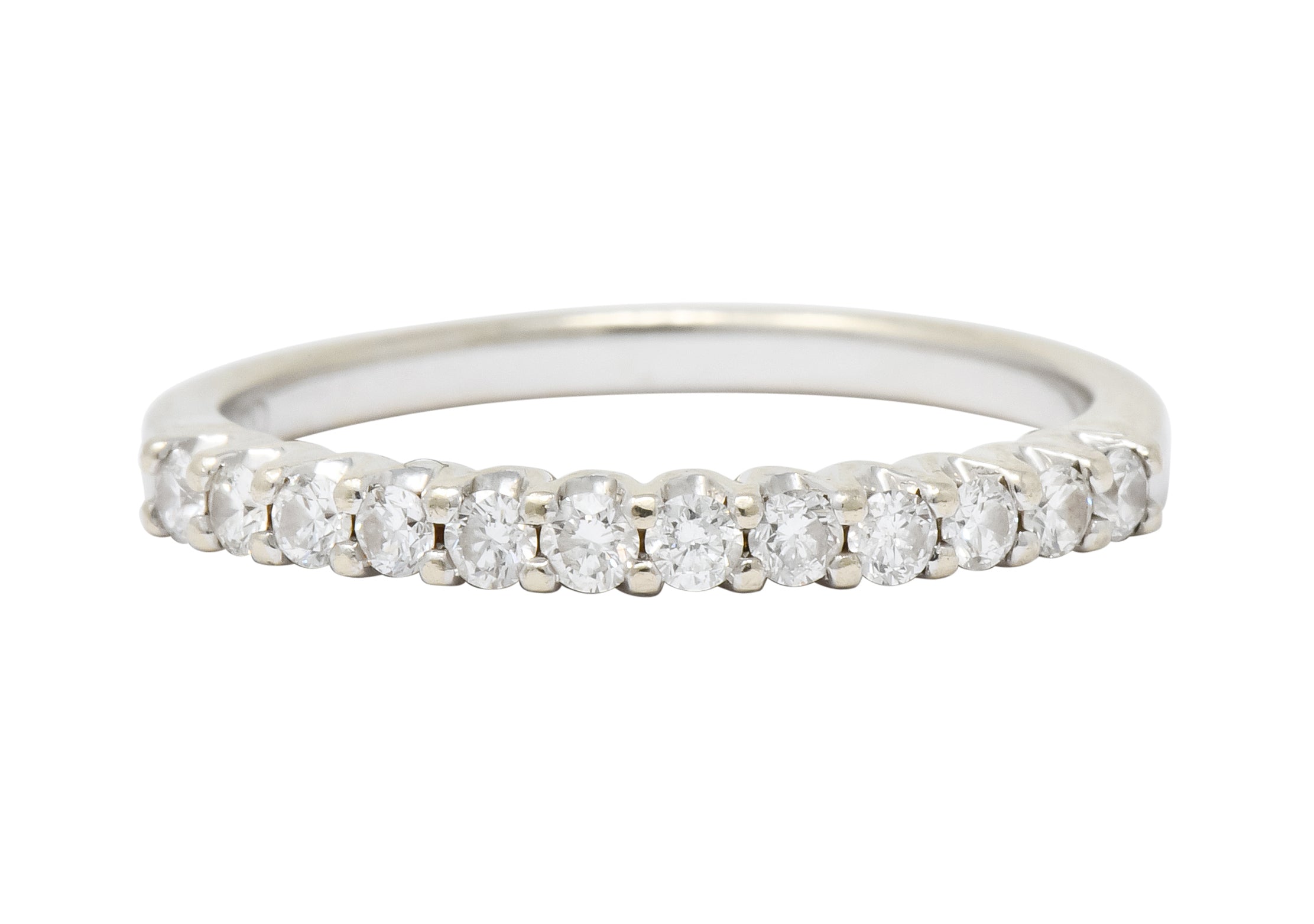 Contemporary 0.33 CTW Diamond 18 Karat White Gold Anniversary Band Ring - Wilson's Estate Jewelry