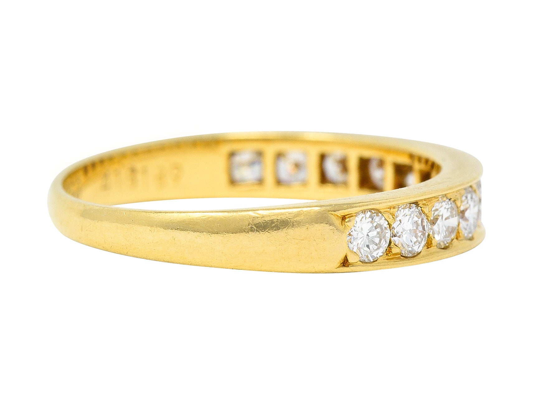 Cartier Contemporary 0.48 CTW Diamond 18 Karat Yellow Gold Band Ring Wilson's Estate Jewelry