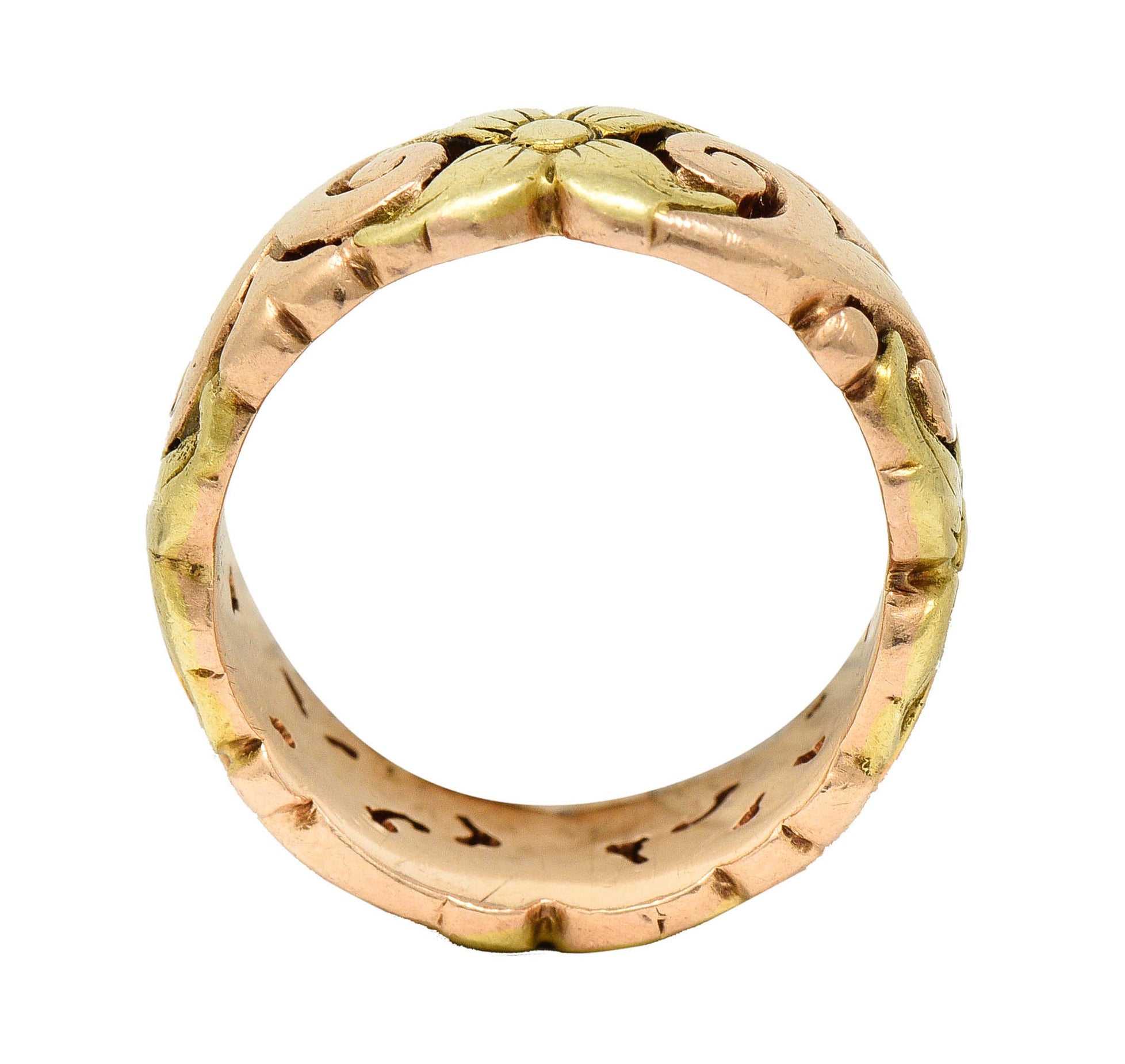 1920's Jabel 14 Karat Two-Tone Gold Blossom Eternity Band RingRing - Wilson's Estate Jewelry