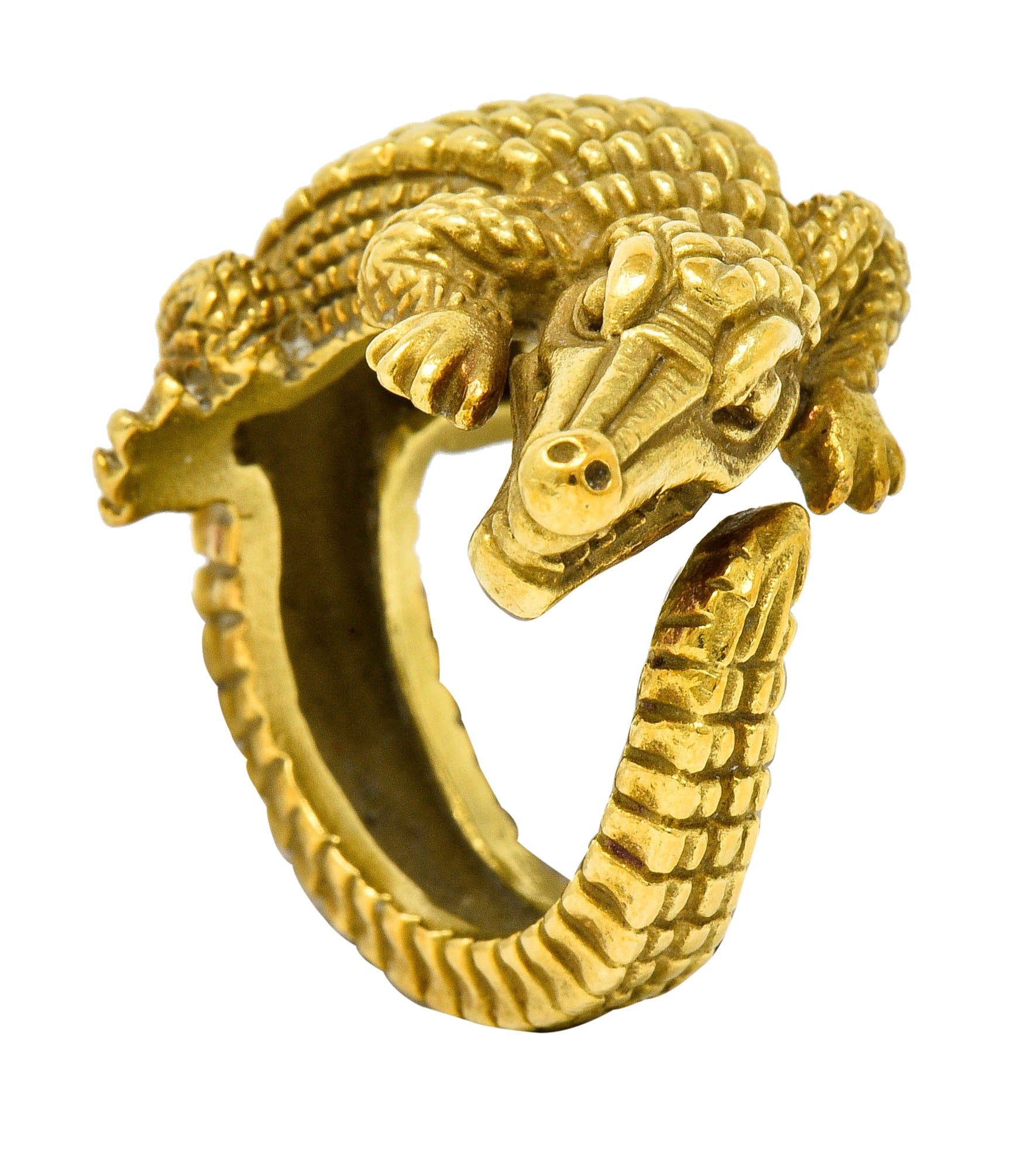 1988 Kieselstein Cord Vintage 18 Karat Green Gold Alligator RingRing - Wilson's Estate Jewelry