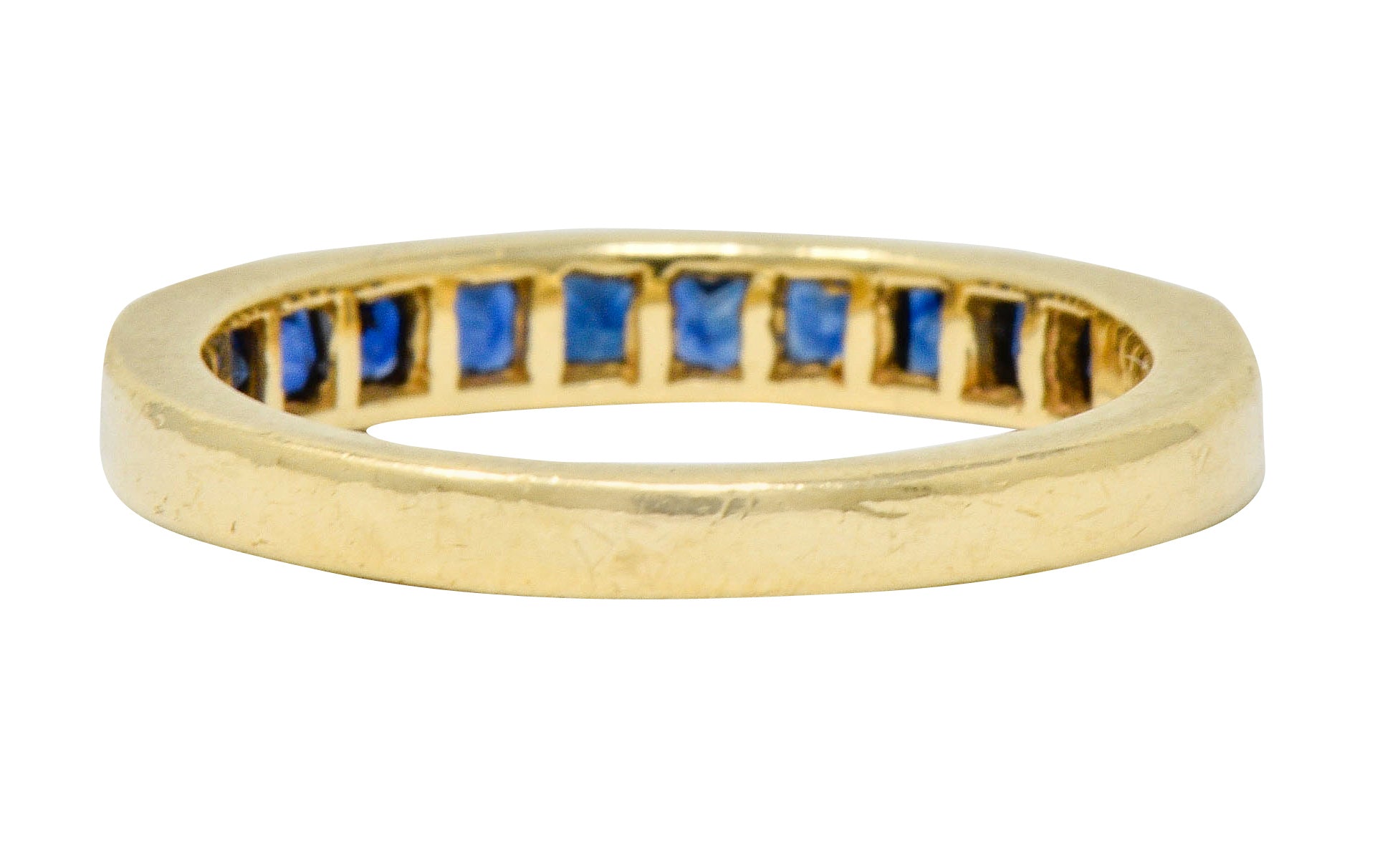 Vintage Sapphire 14 Karat Gold Channel Band Ring - Wilson's Estate Jewelry