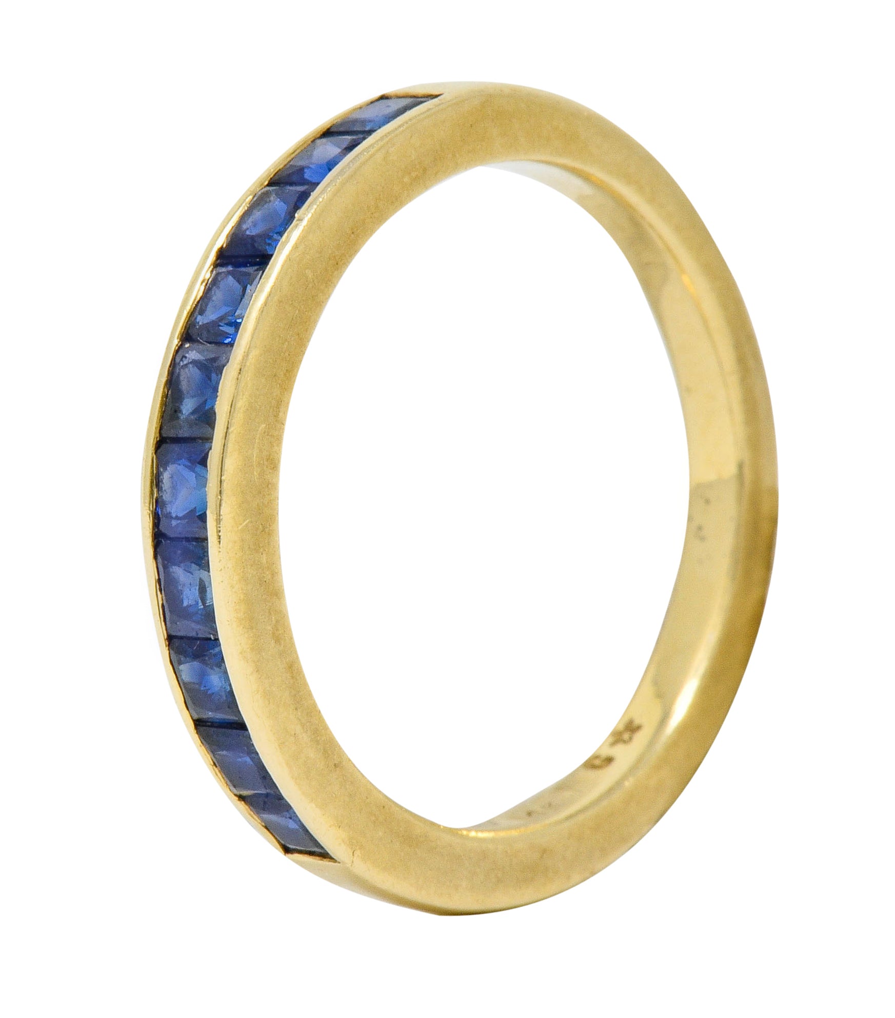 Vintage Sapphire 14 Karat Gold Channel Band Ring - Wilson's Estate Jewelry