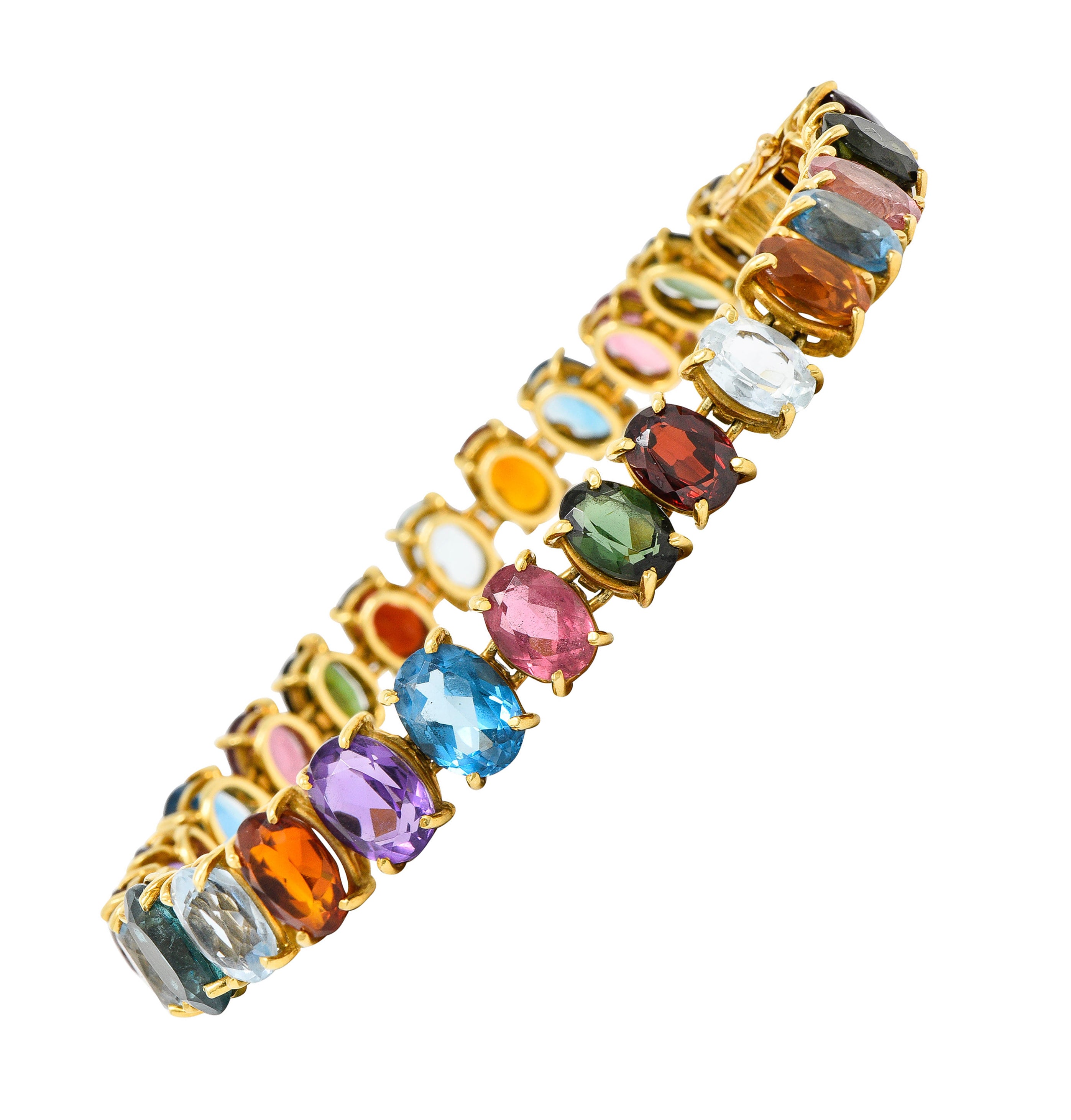 1960's H. Stern Citrine Topaz Spinel Multi-Gem 18 Karat Gemstone Braceletbracelet - Wilson's Estate Jewelry