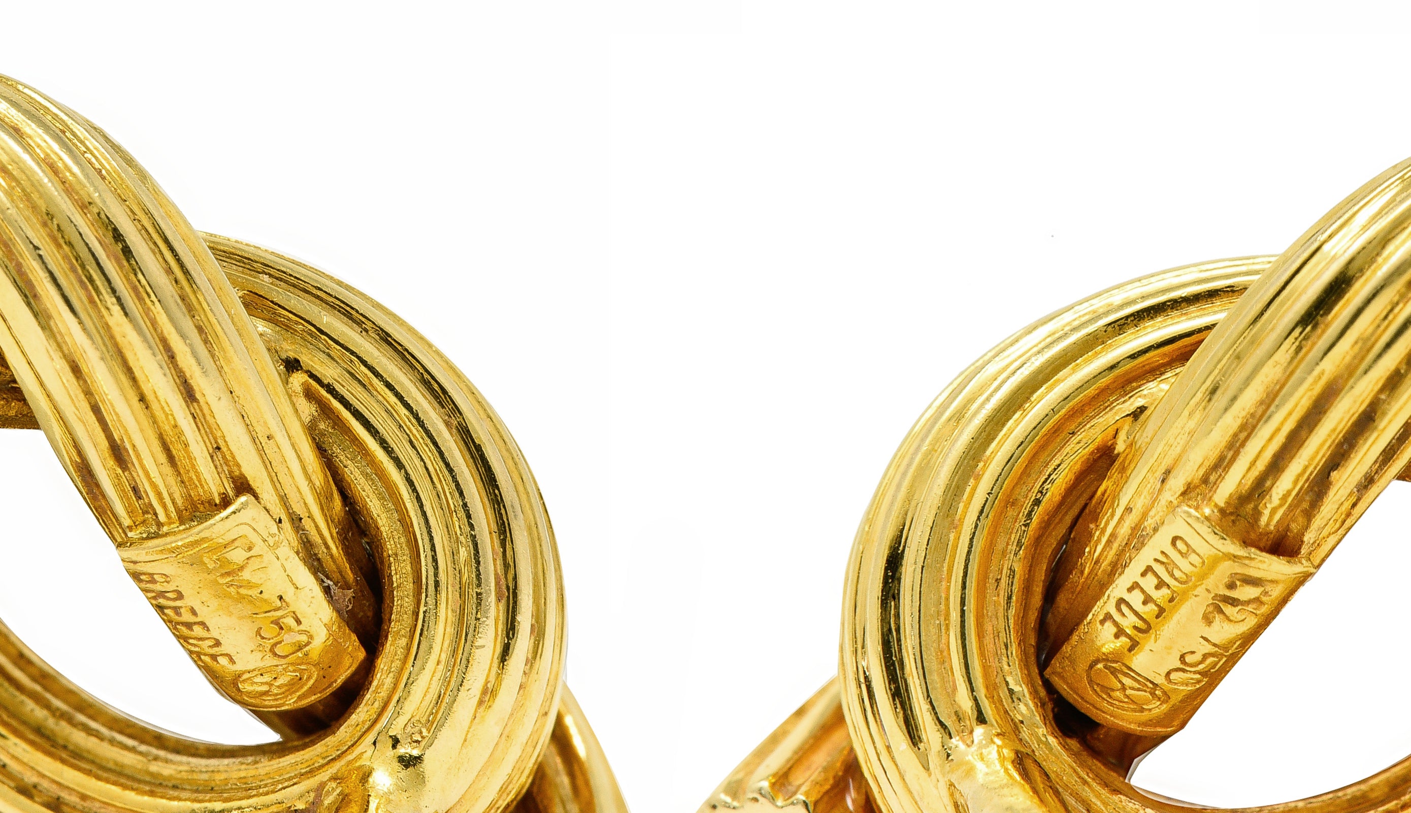 Lalaounis 1980s 18 Karat Yellow Gold Knot Vintage Ear-Clip Earrings