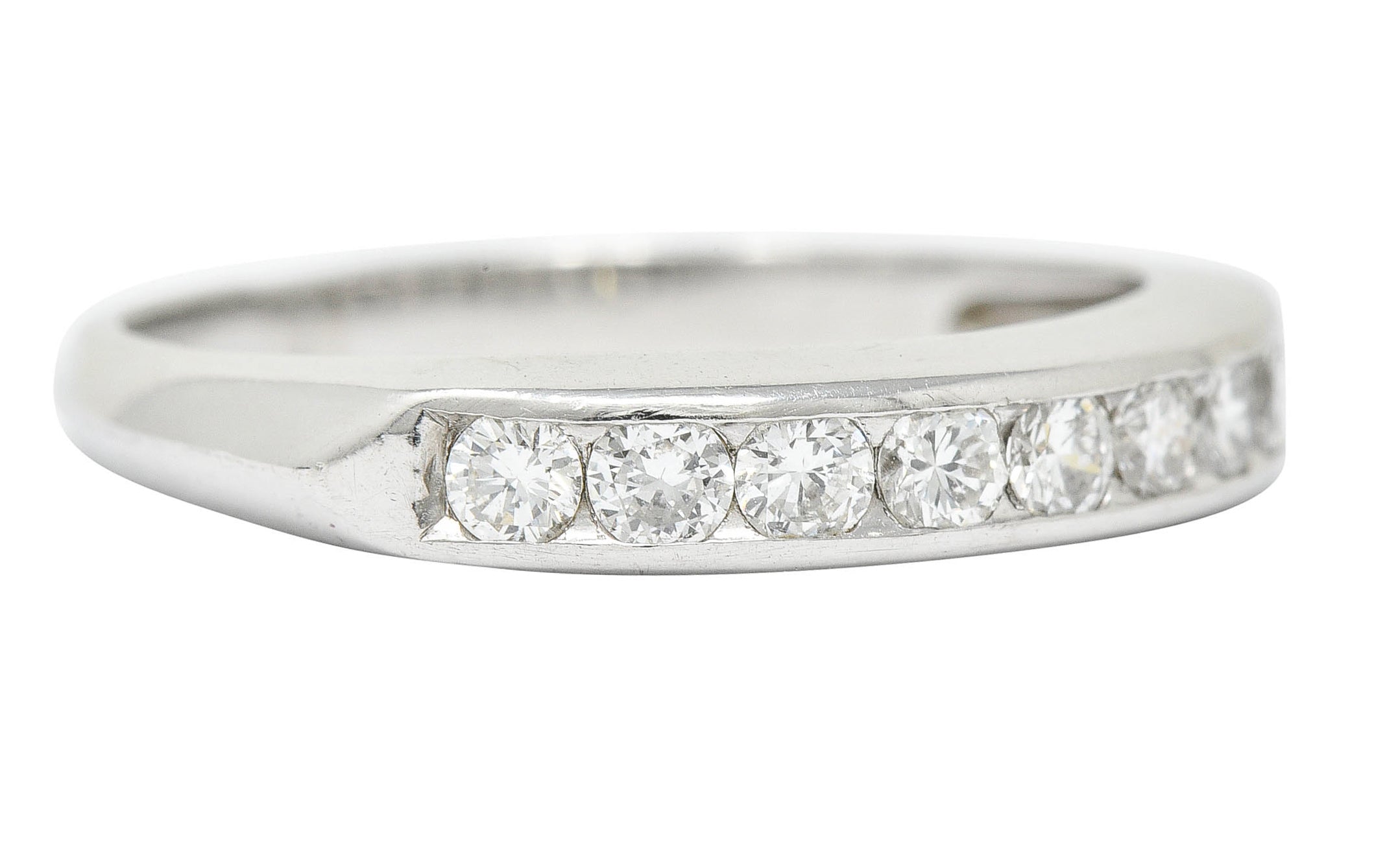 1950's Mid-Century 0.50 CTW Diamond Platinum Channel Band RingRing - Wilson's Estate Jewelry