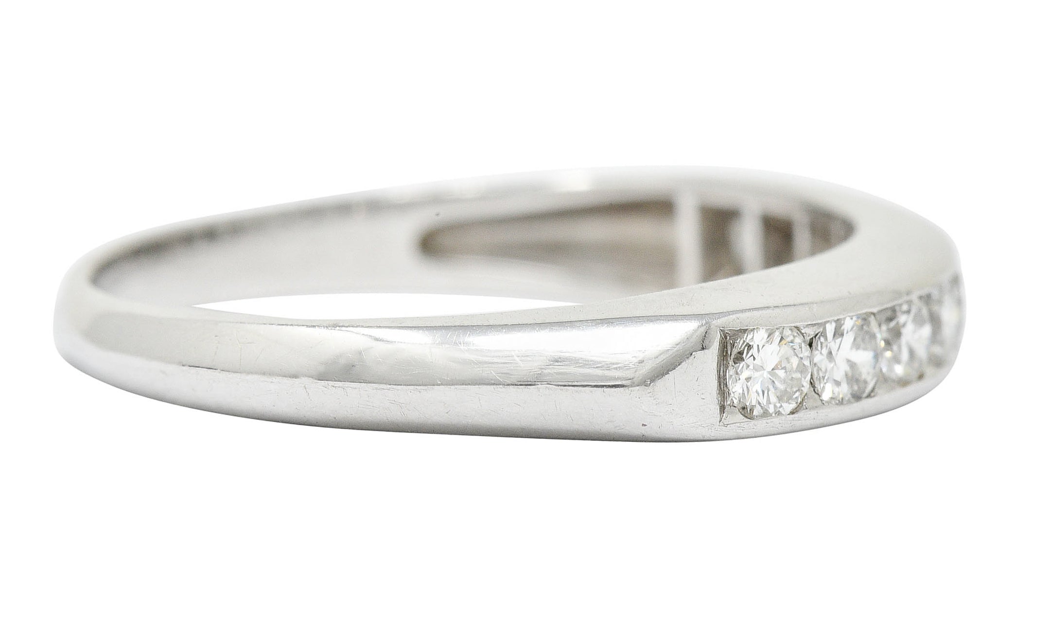 1950's Mid-Century 0.50 CTW Diamond Platinum Channel Band RingRing - Wilson's Estate Jewelry