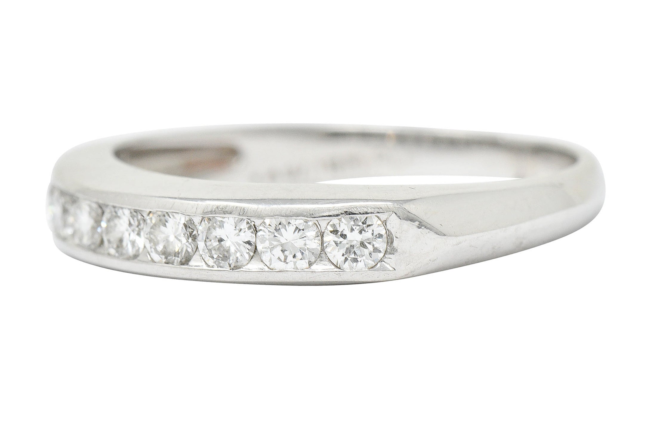 1950's Mid-Century 0.50 CTW Diamond Platinum Channel Band RingRing - Wilson's Estate Jewelry