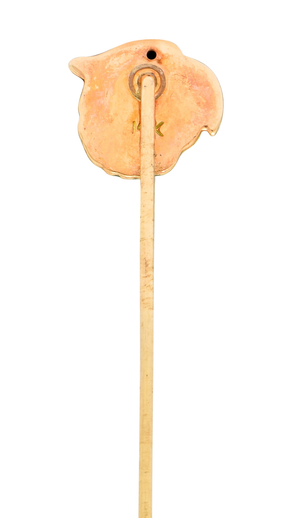 Art Nouveau Diamond Enamel 14 Karat Gold Parrot Stickpin - Wilson's Estate Jewelry