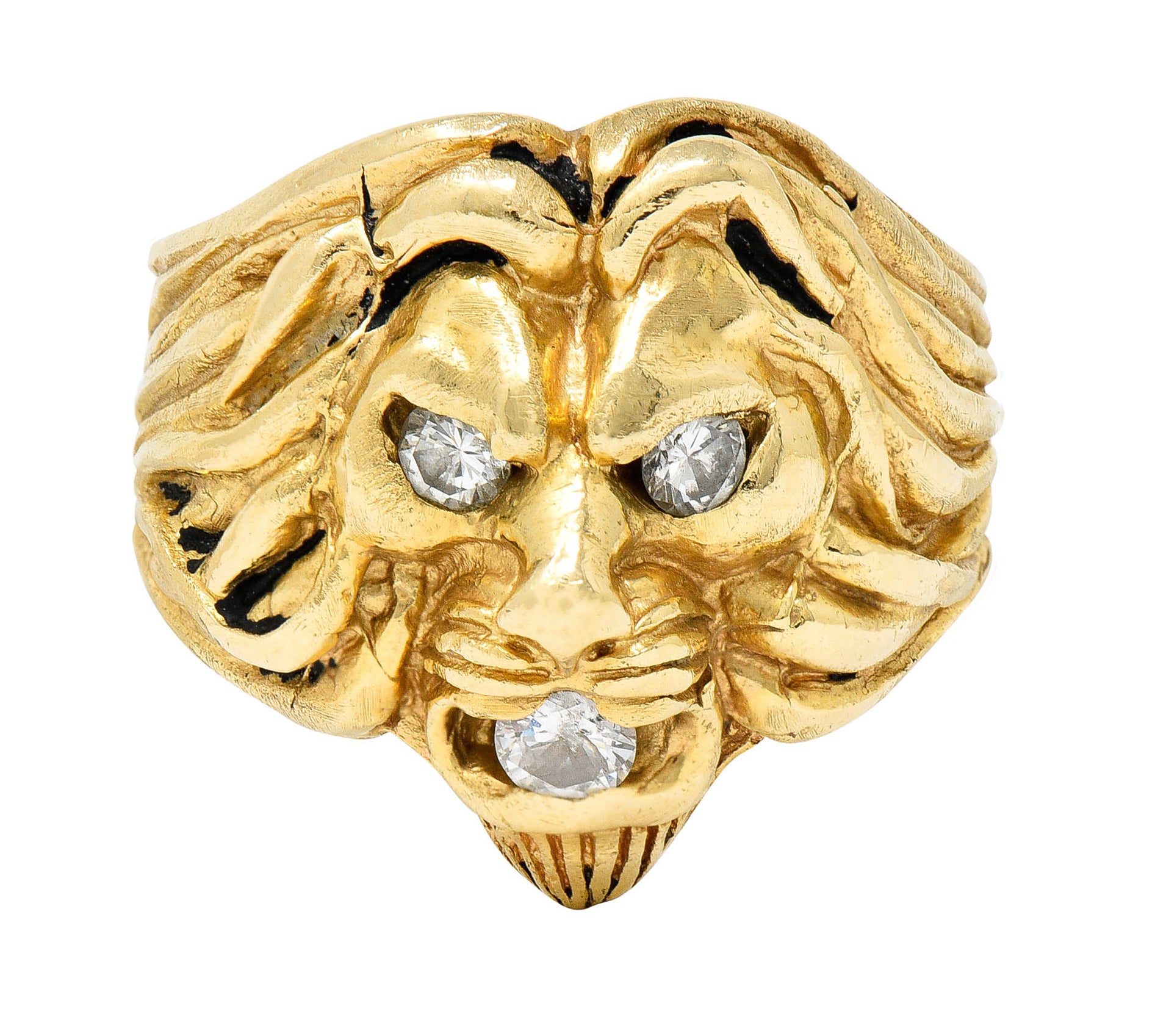 Clyde Duneier Diamond 14 Karat Gold Lion Band RingRing - Wilson's Estate Jewelry