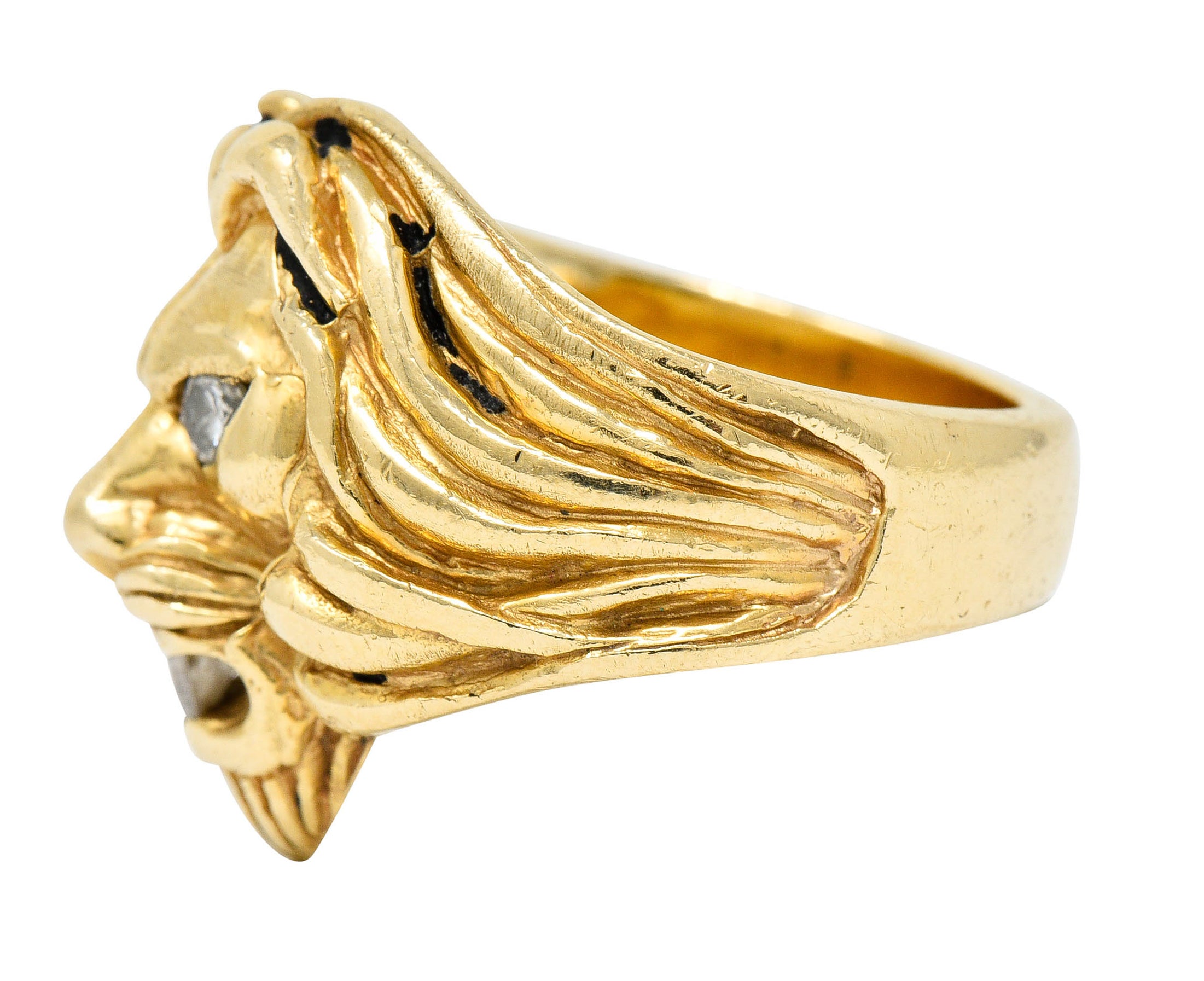 Clyde Duneier Diamond 14 Karat Gold Lion Band RingRing - Wilson's Estate Jewelry