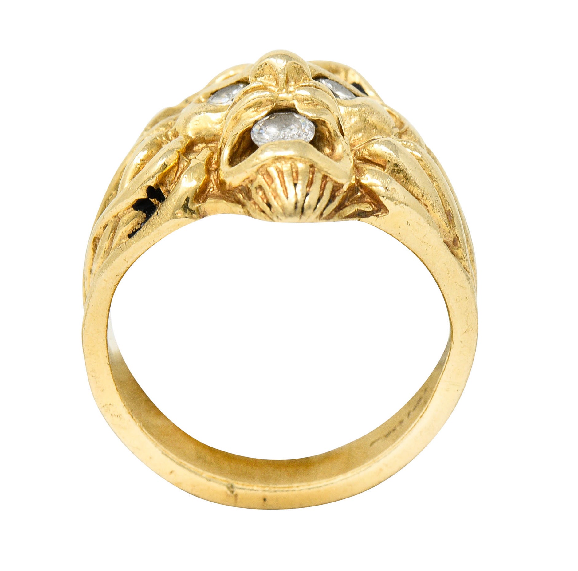 Clyde Duneier Diamond 14 Karat Gold Lion Band RingRing - Wilson's Estate Jewelry