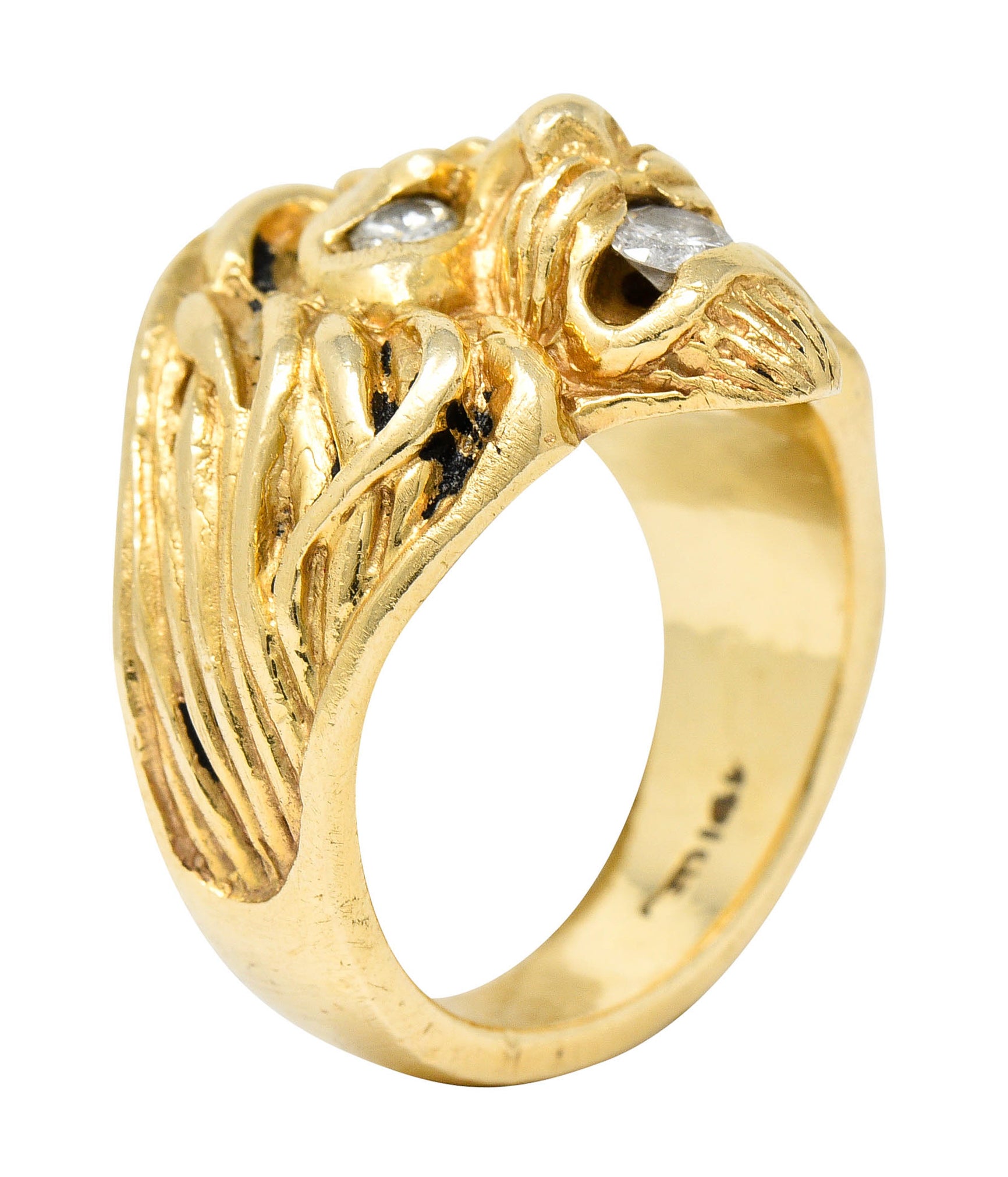 Clyde Duneier Diamond 14 Karat Gold Lion Band RingRing - Wilson's Estate Jewelry