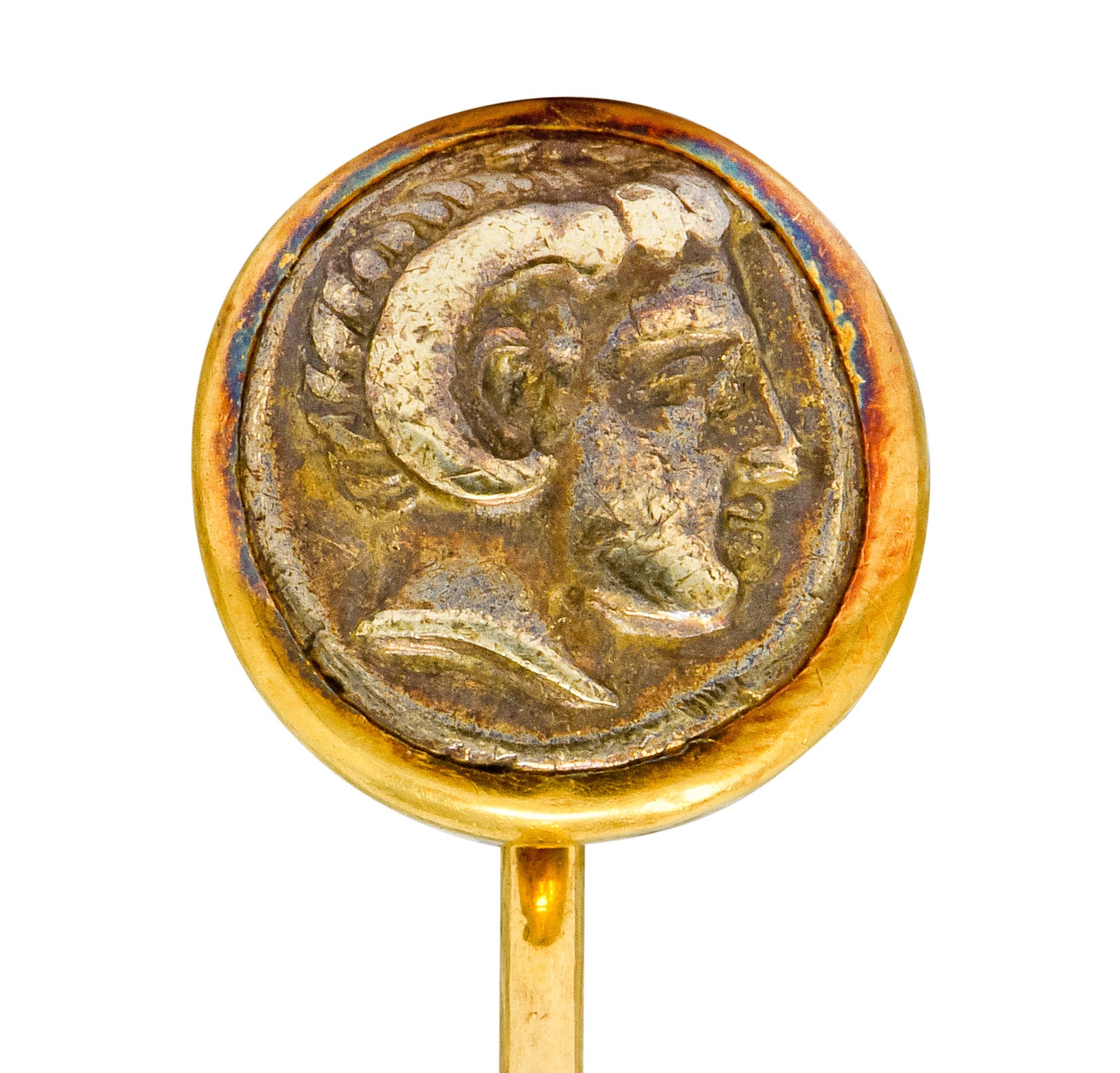 Victorian Tiffany & Co. 18 Karat Gold Zeus Ammon Ancient Coin Stickpin - Wilson's Estate Jewelry