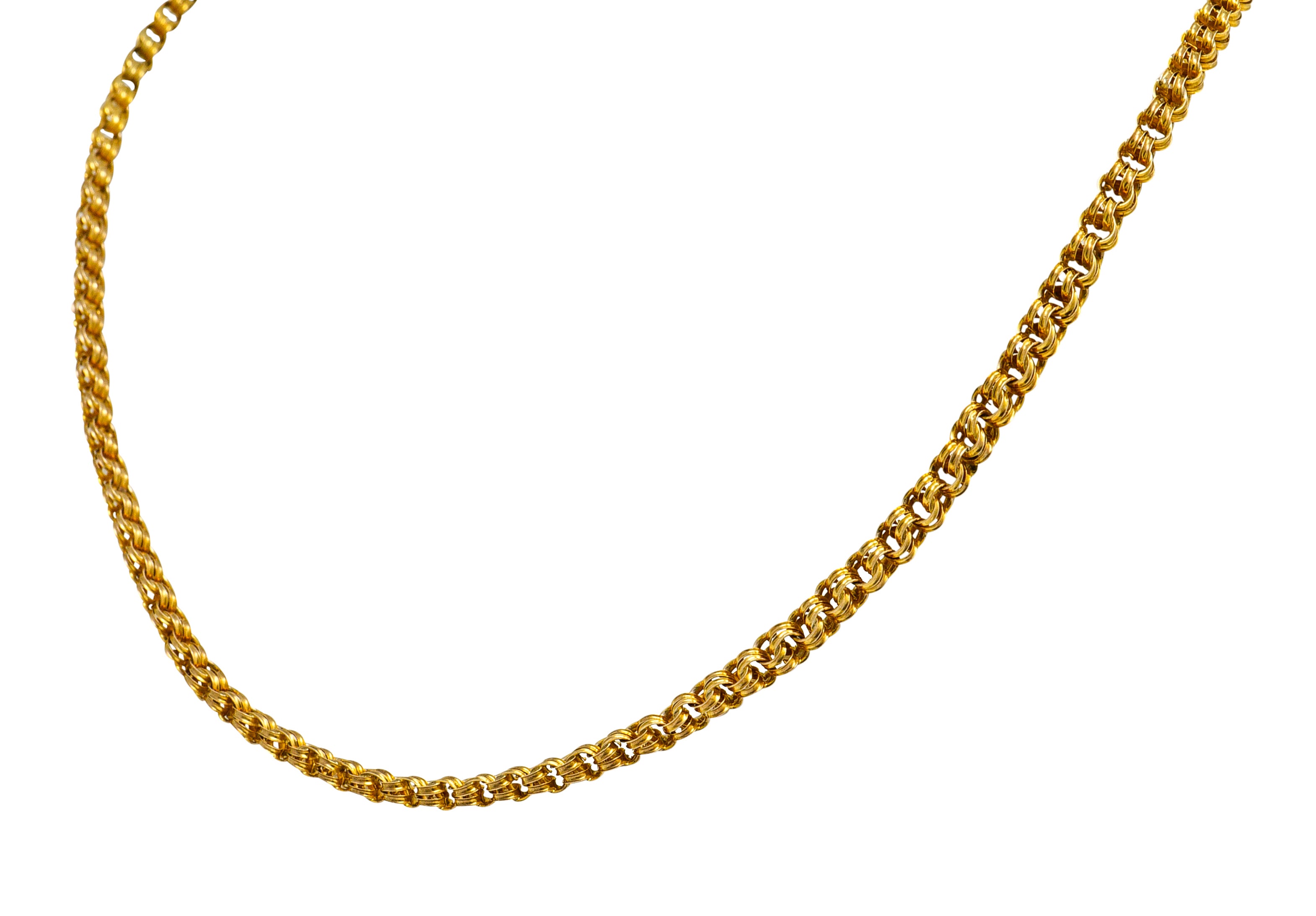 Victorian Fancy 14 Karat Gold Chain Unisex Necklace Circa 1880Necklace - Wilson's Estate Jewelry