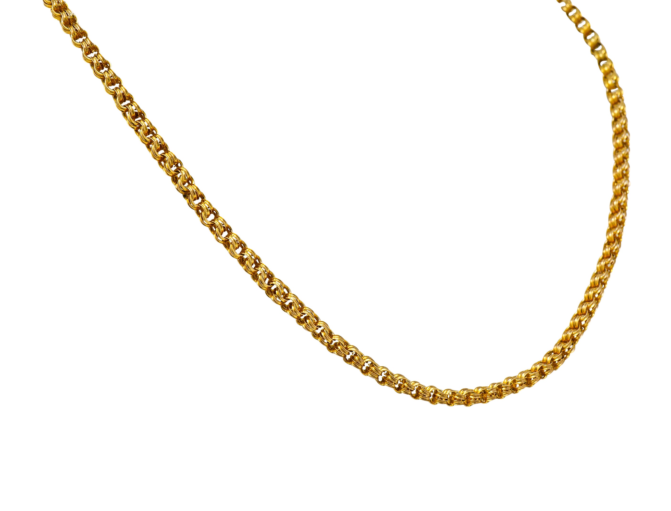 Victorian Fancy 14 Karat Gold Chain Unisex Necklace Circa 1880Necklace - Wilson's Estate Jewelry