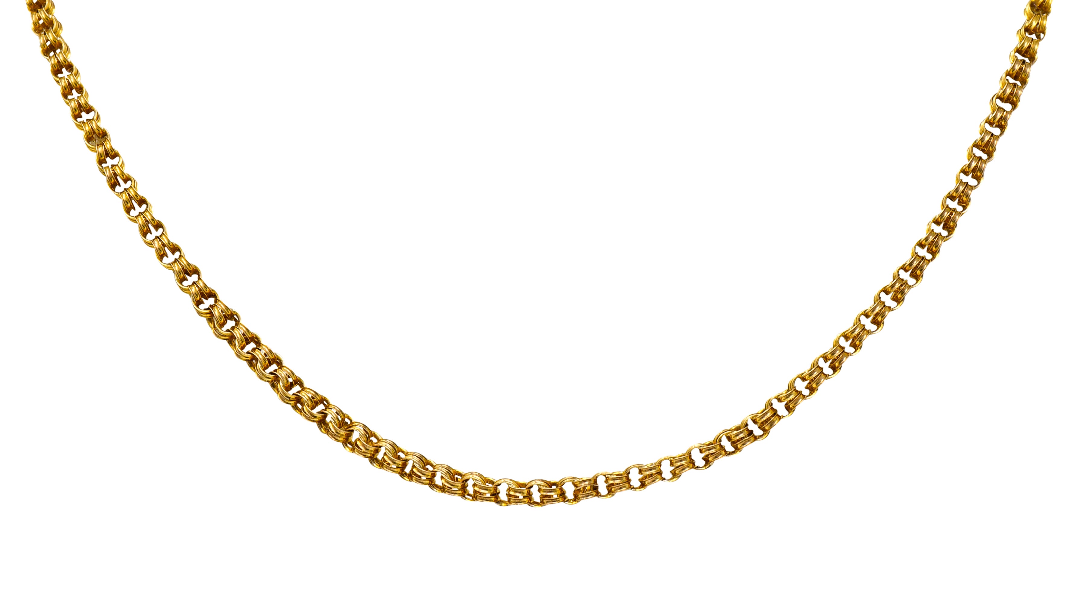 Victorian Fancy 14 Karat Gold Chain Unisex Necklace Circa 1880Necklace - Wilson's Estate Jewelry