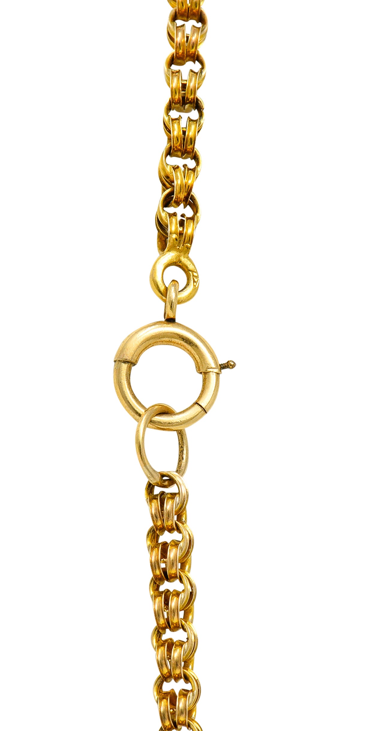 Victorian Fancy 14 Karat Gold Chain Unisex Necklace Circa 1880Necklace - Wilson's Estate Jewelry