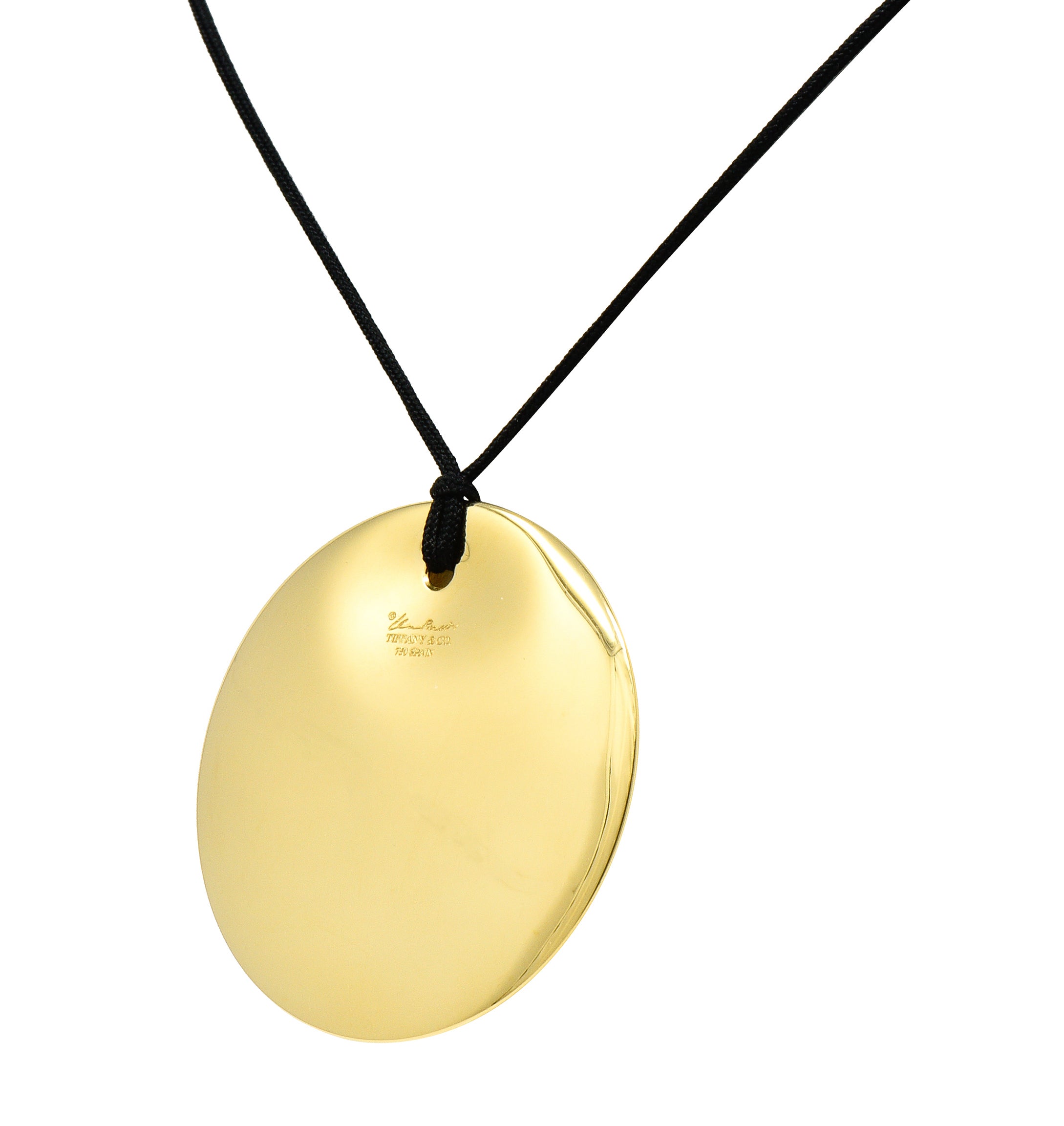 Elsa Peretti Spain Tiffany & Co. 18 Karat Gold Disc Pendant NecklaceNecklace - Wilson's Estate Jewelry