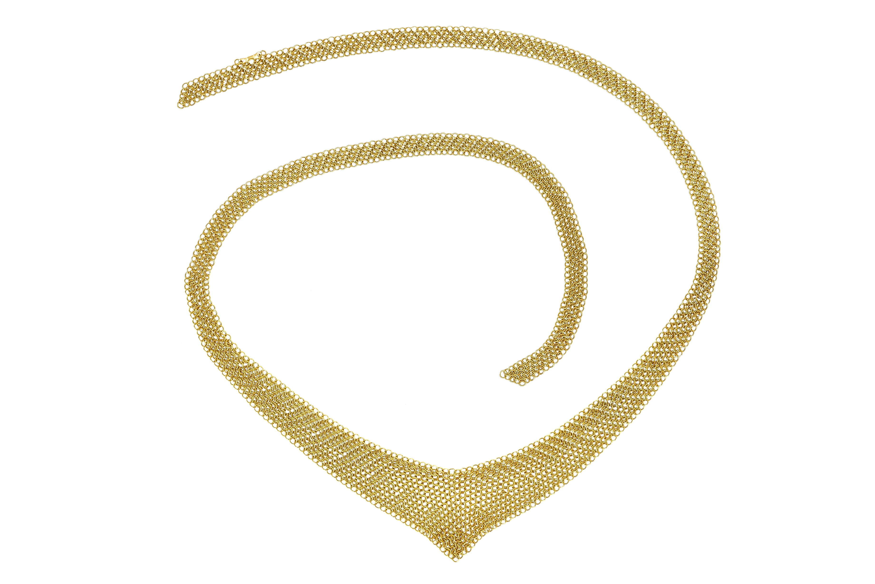 Elsa Peretti Tiffany & Co. 18 Karat Gold Mesh Scarf Chain NecklaceNecklace - Wilson's Estate Jewelry