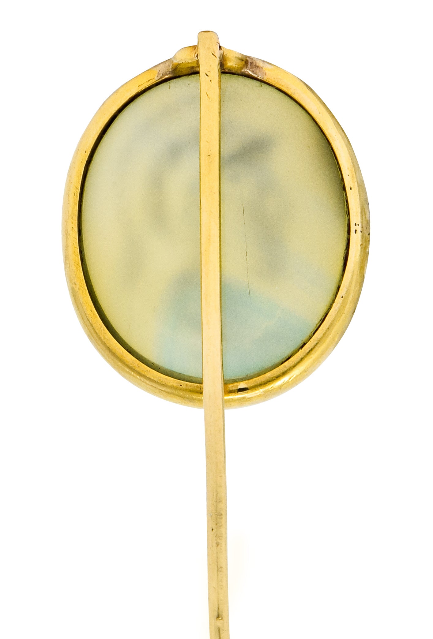 Victorian 14 Karat Gold Hardstone Intaglio Spartan Solider Stickpin - Wilson's Estate Jewelry