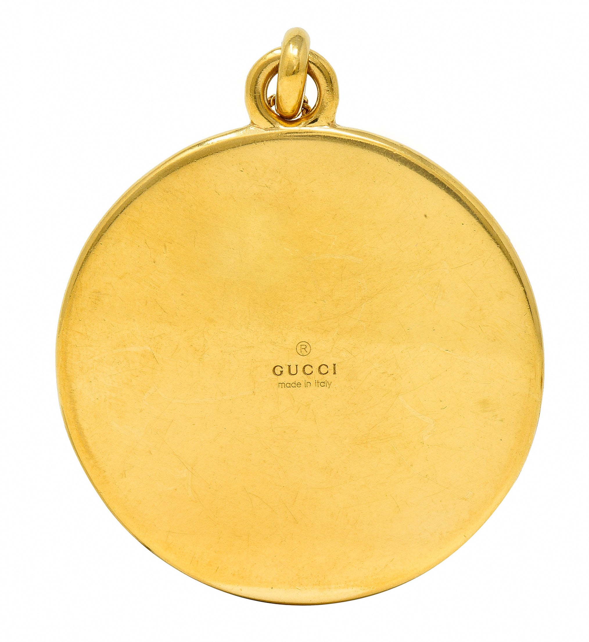 Gucci 2009 Enamel Sea Shell 18 Karat Yellow Gold Horsebit Necklace