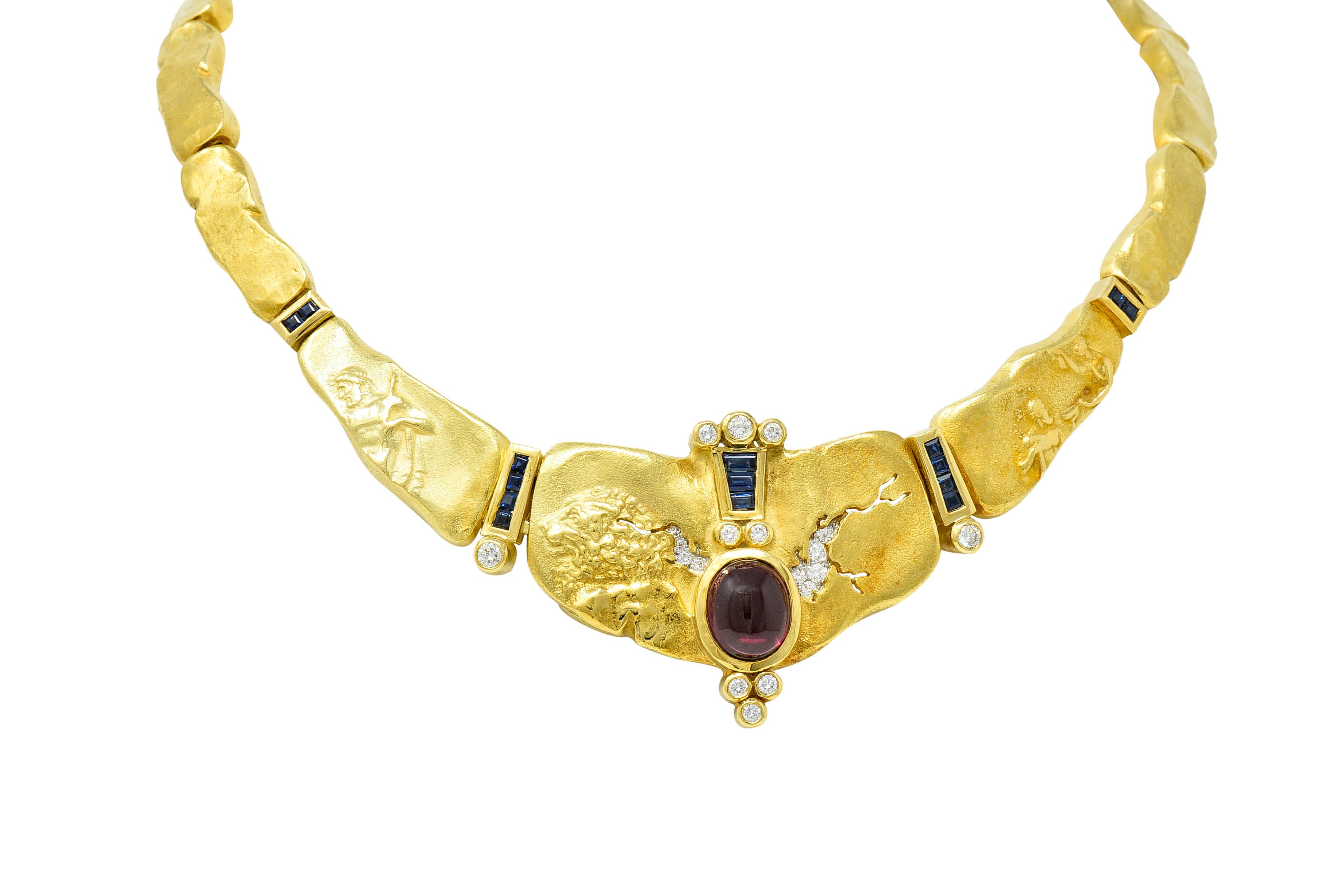 SeidenGang Sapphire Diamond Garnet 18 Karat Gold Odyssey Collar NecklaceNecklace - Wilson's Estate Jewelry