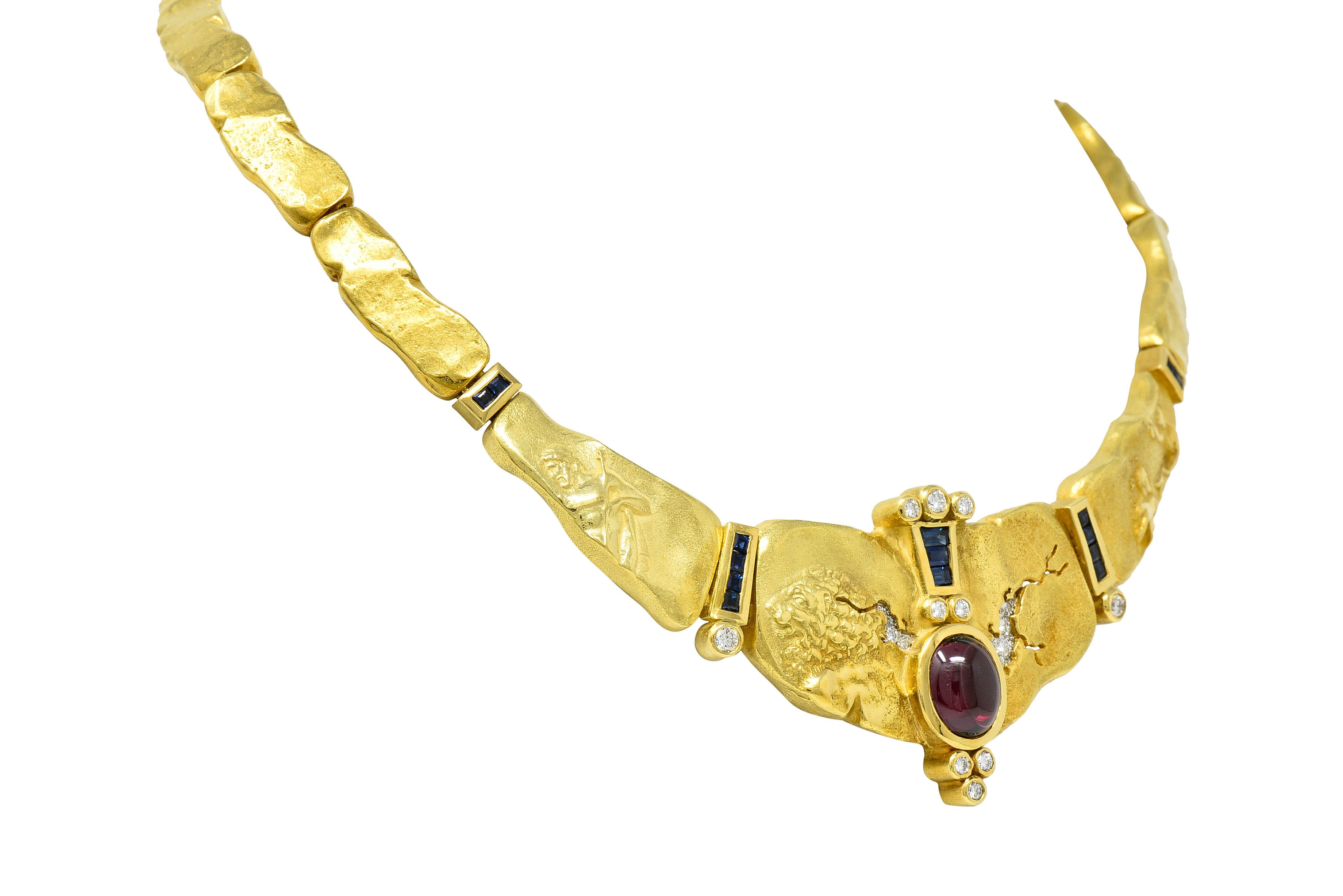 SeidenGang Sapphire Diamond Garnet 18 Karat Gold Odyssey Collar NecklaceNecklace - Wilson's Estate Jewelry