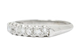 1940's Retro Diamond Platinum Fishtail Band RingRing - Wilson's Estate Jewelry