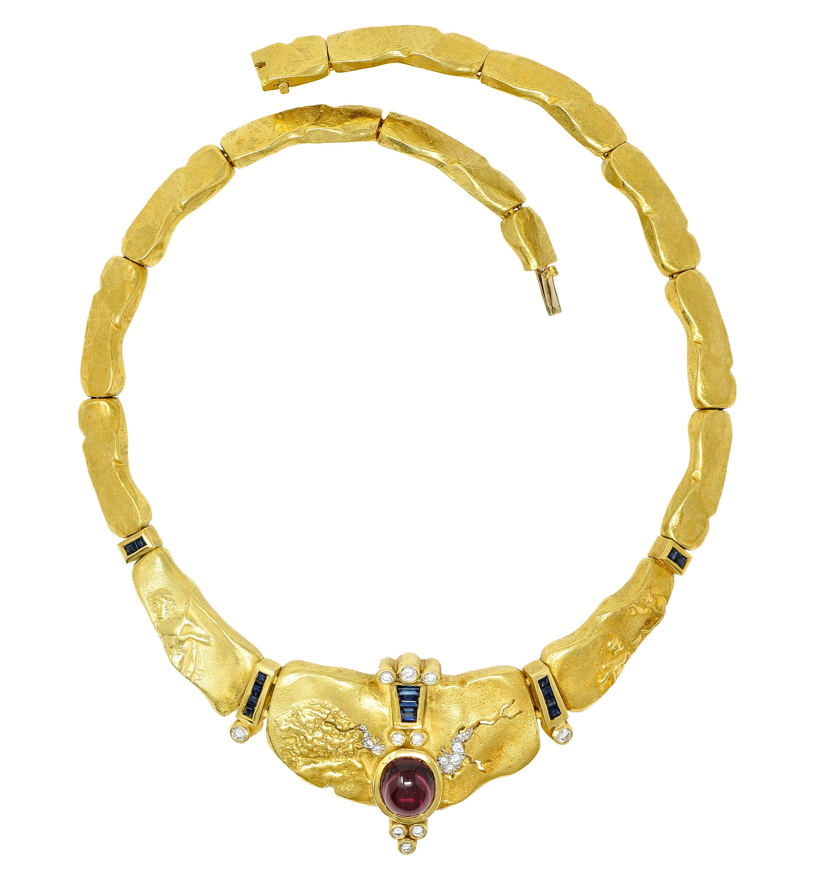 SeidenGang Sapphire Diamond Garnet 18 Karat Gold Odyssey Collar NecklaceNecklace - Wilson's Estate Jewelry