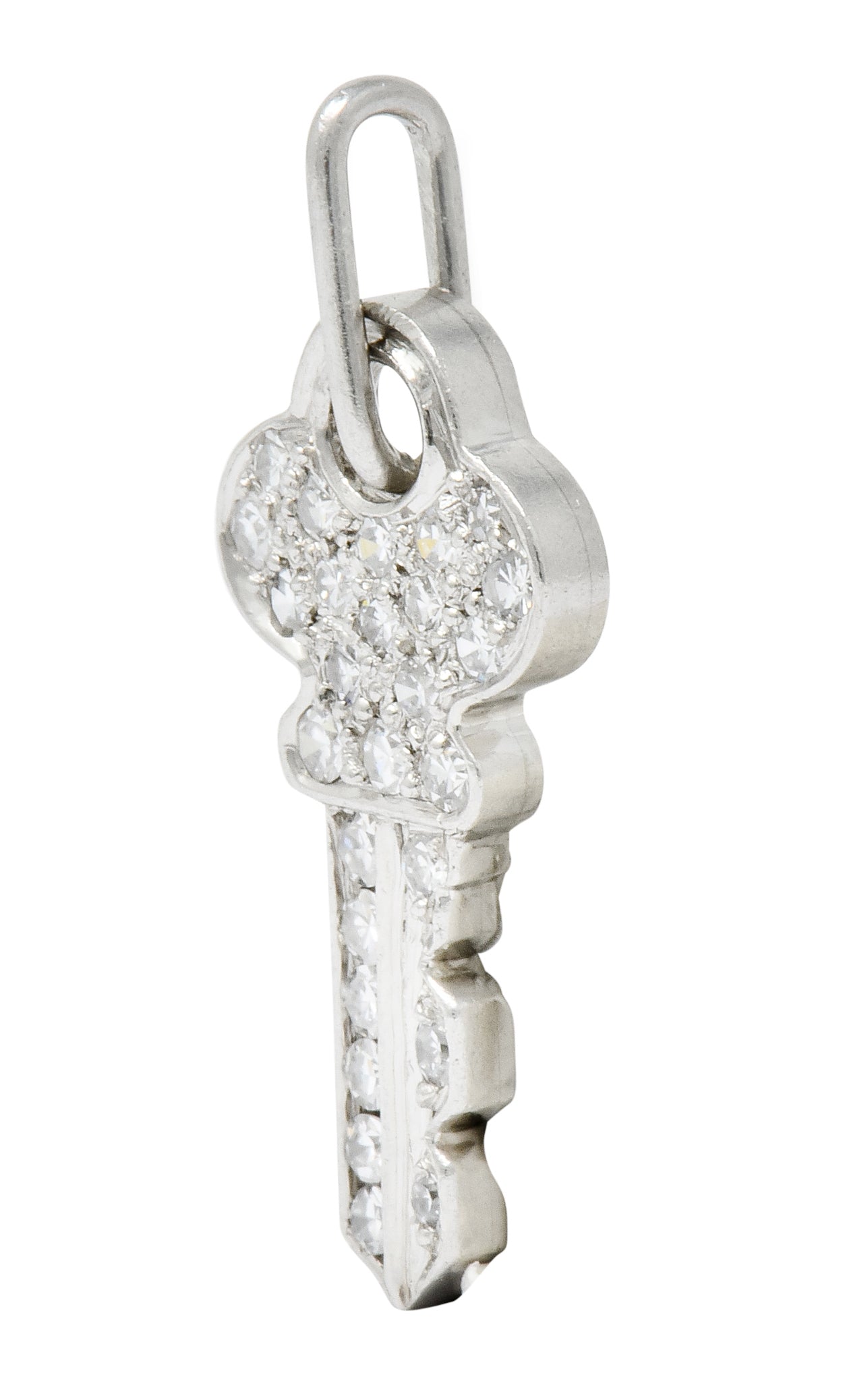 Tiffany & Co. Diamond Platinum Key Charm Circa 1950 - Wilson's Estate Jewelry