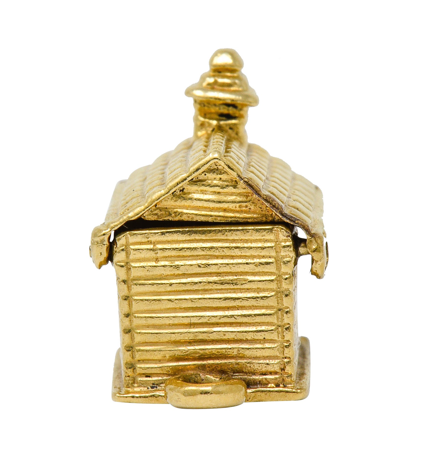 .11111 *Retro Enamel 14 Karat Gold Chapel Charm - Wilson's Estate Jewelry