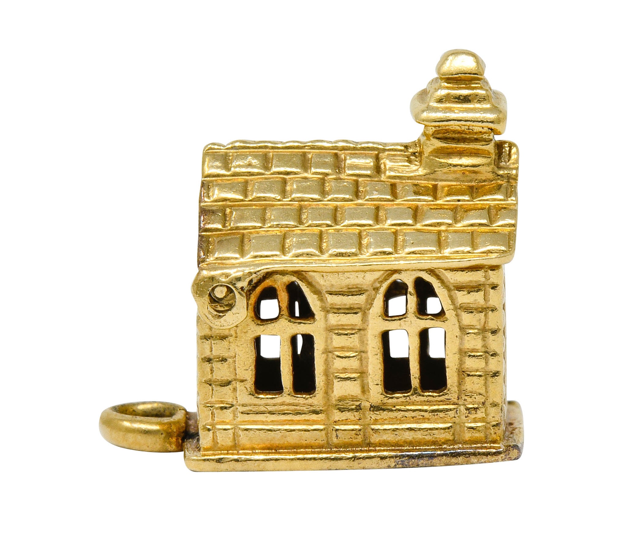 .11111 *Retro Enamel 14 Karat Gold Chapel Charm - Wilson's Estate Jewelry