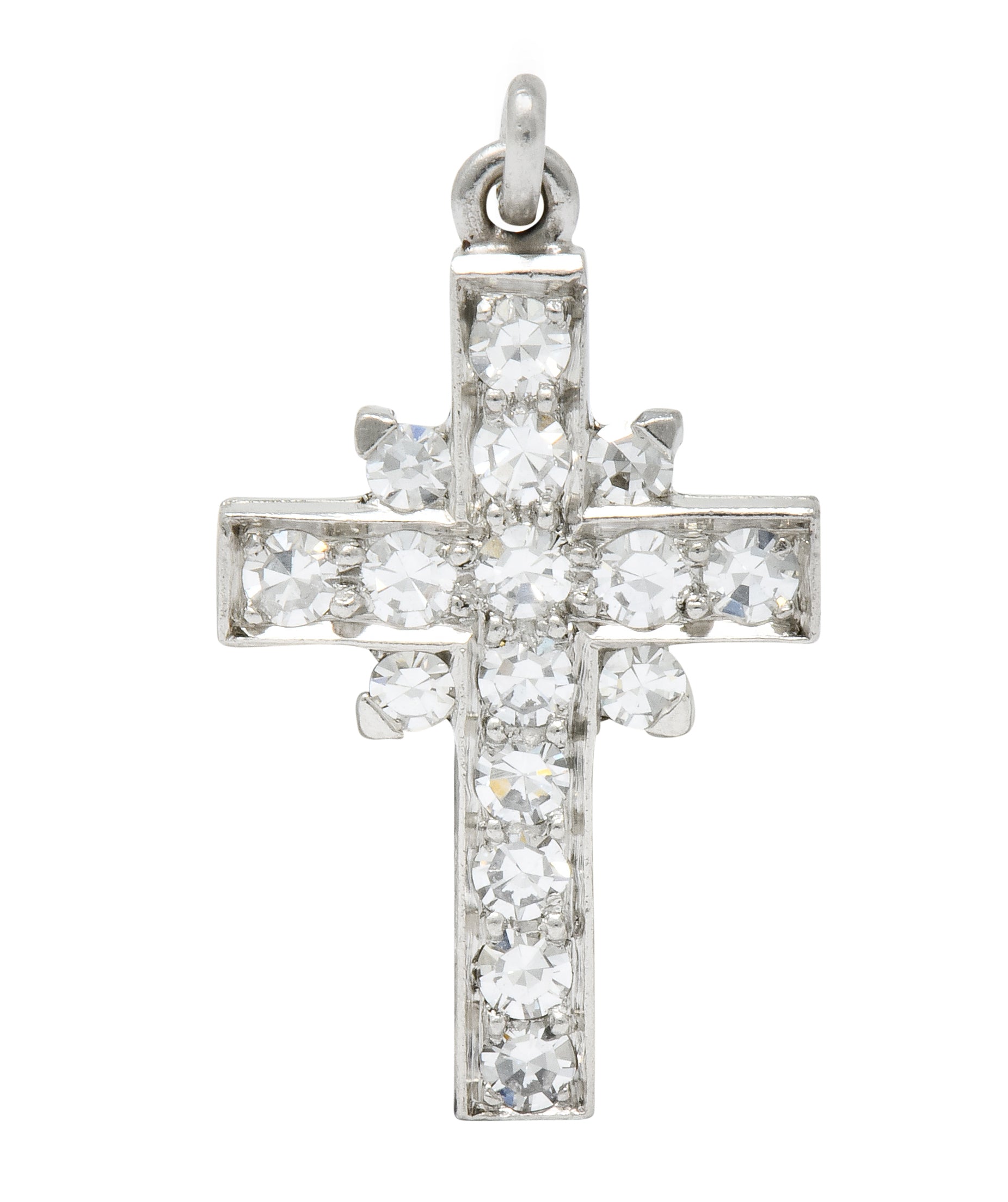 Tiffany & Co. Diamond Platinum Cross Charm Circa 1950 - Wilson's Estate Jewelry