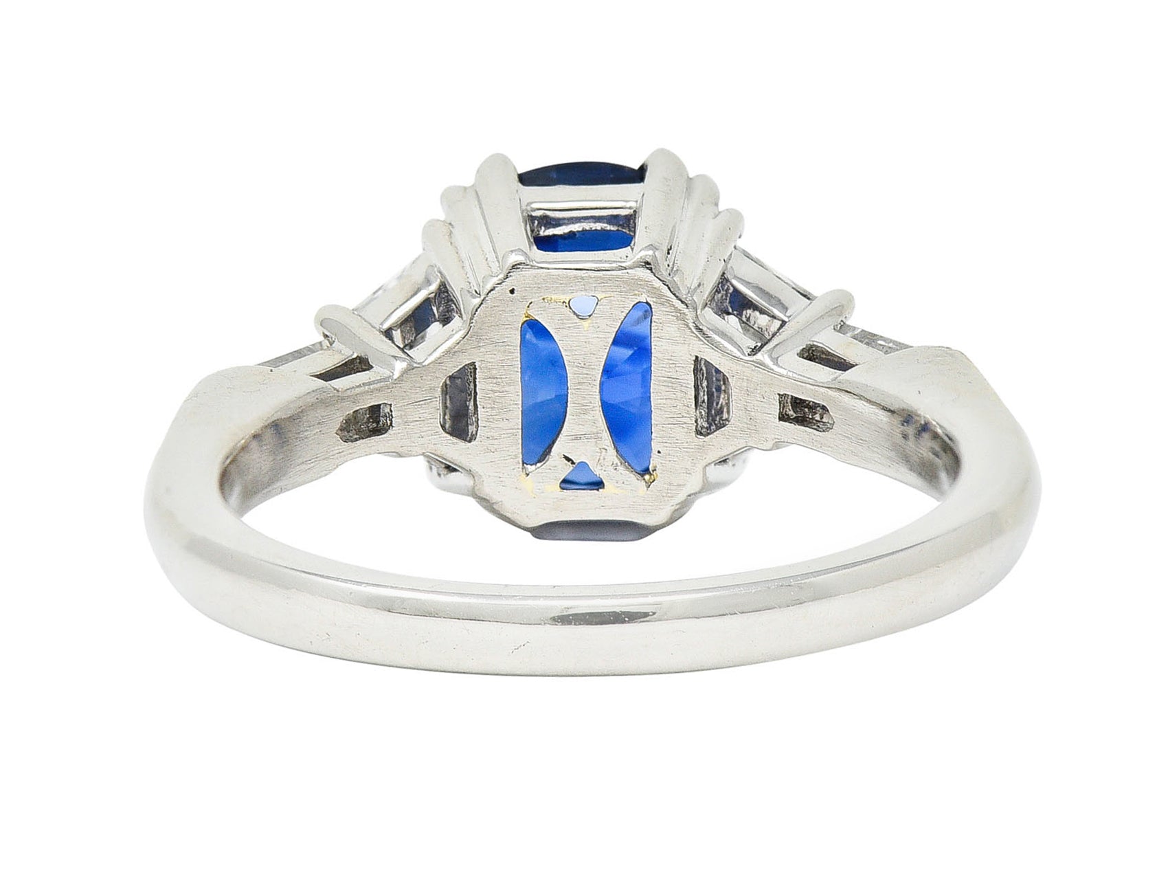 Contemporary 3.98 CTW Diamond Sapphire Platinum Gemstone RingRing - Wilson's Estate Jewelry