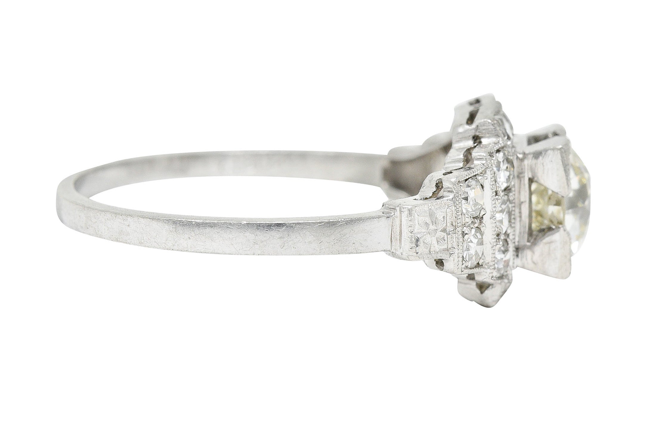 Art Deco 1.62 CTW Diamond Platinum Stepped Engagement RingRing - Wilson's Estate Jewelry