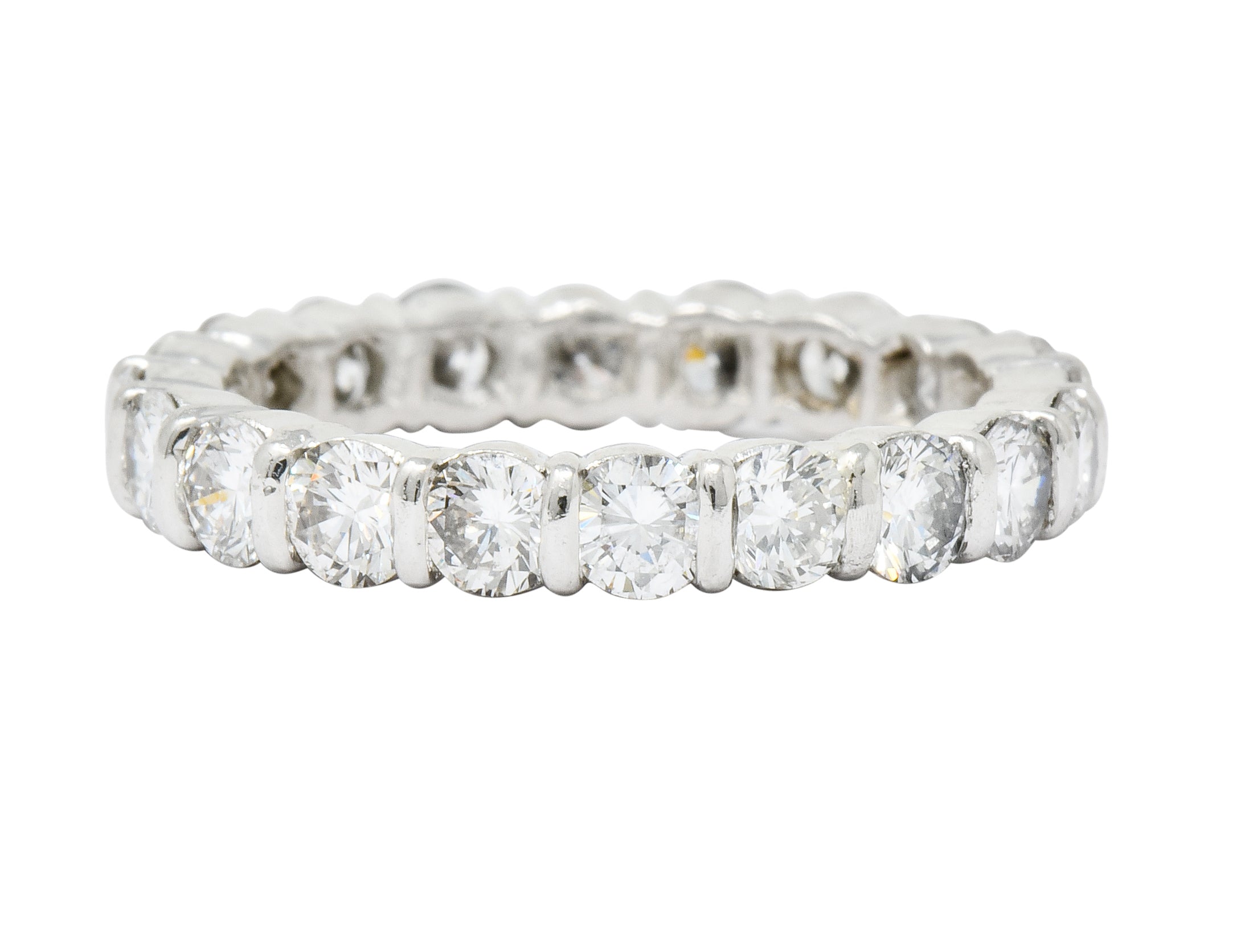 Tiffany & Co. Vintage 2.20 CTW Diamond Platinum Eternity Stacking Band Ring - Wilson's Estate Jewelry