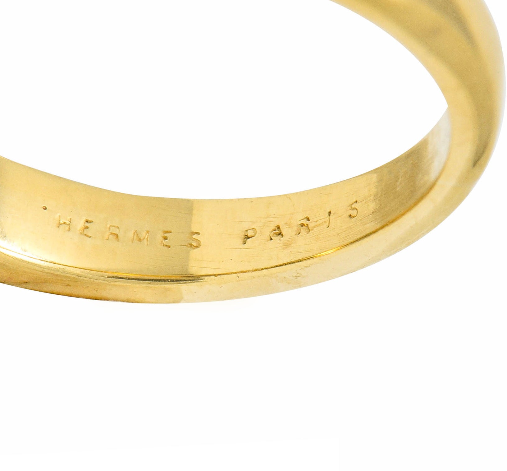 Hermes Paris Contemporary Lapis 18 Karat Gold Stacking Band RingRing - Wilson's Estate Jewelry