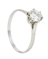 Edwardian 0.68 CTW Diamond Platinum Engagement Ring Wilson's Estate Jewelry