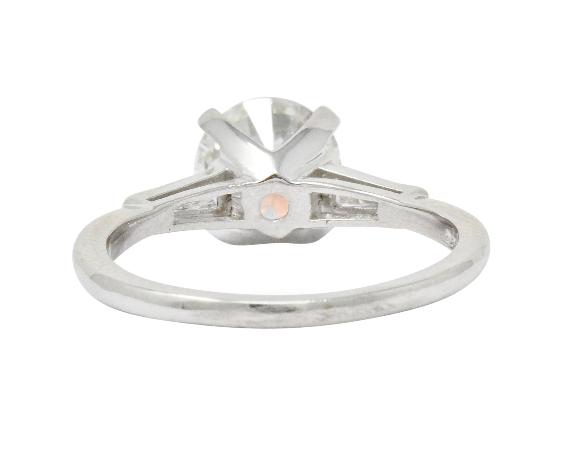 Mid-Century 1.95 CTW Diamond Platinum Engagement Ring GIA Circa 1950 - Wilson's Estate Jewelry