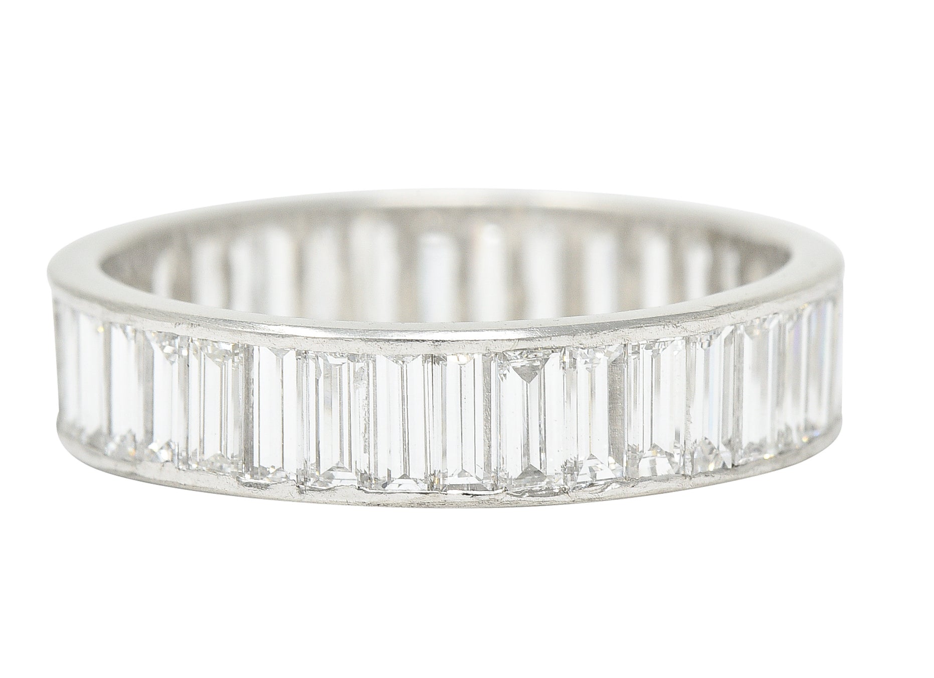 Mid-Century 2.70 CTW Diamond Platinum Eternity Wedding Band Ring Wilson's Estate Jewelry