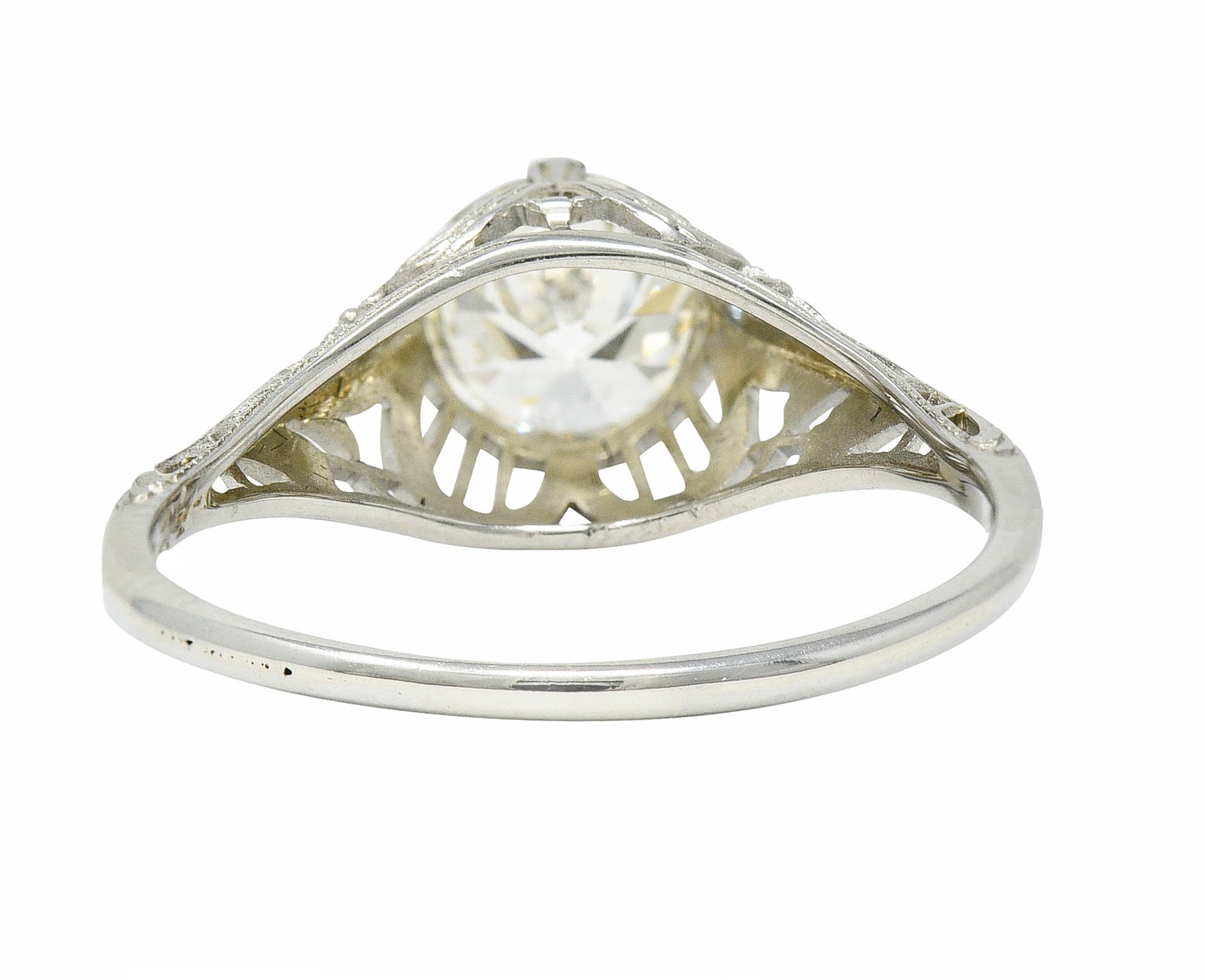 J.R. Wood & Sons Art Deco 1.21 CTW Diamond 18 Karat White Gold Engagement RingRing - Wilson's Estate Jewelry