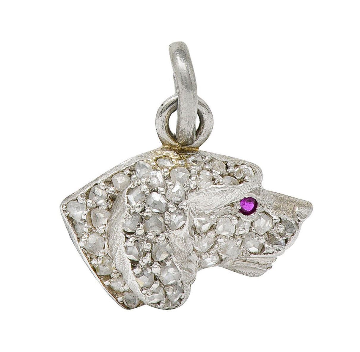 1920's Art Deco Pave Diamond Platinum Dog Charmcharm - Wilson's Estate Jewelry