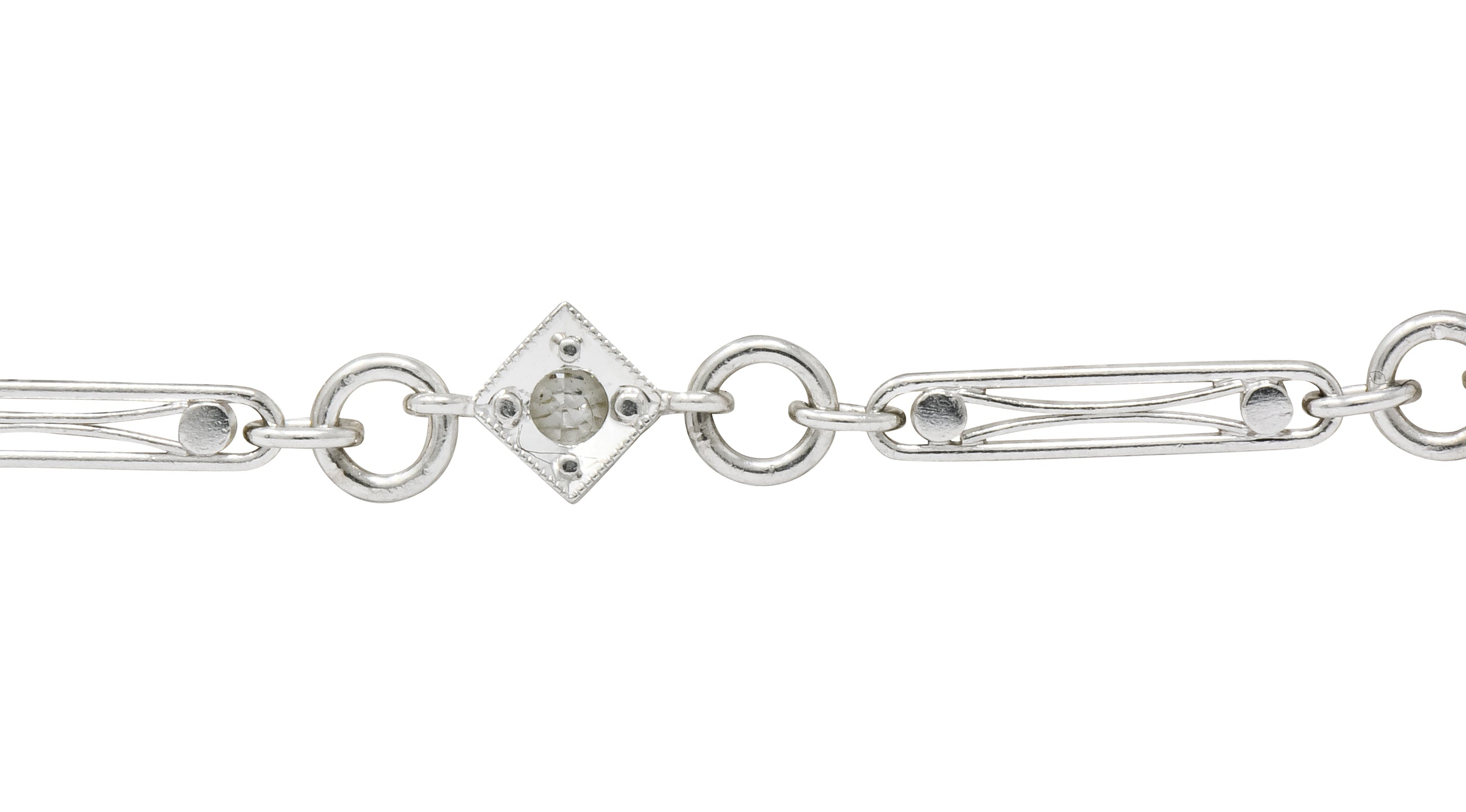 Edwardian Old European Cut Diamond Platinum Link Bracelet Circa 1915 - Wilson's Estate Jewelry