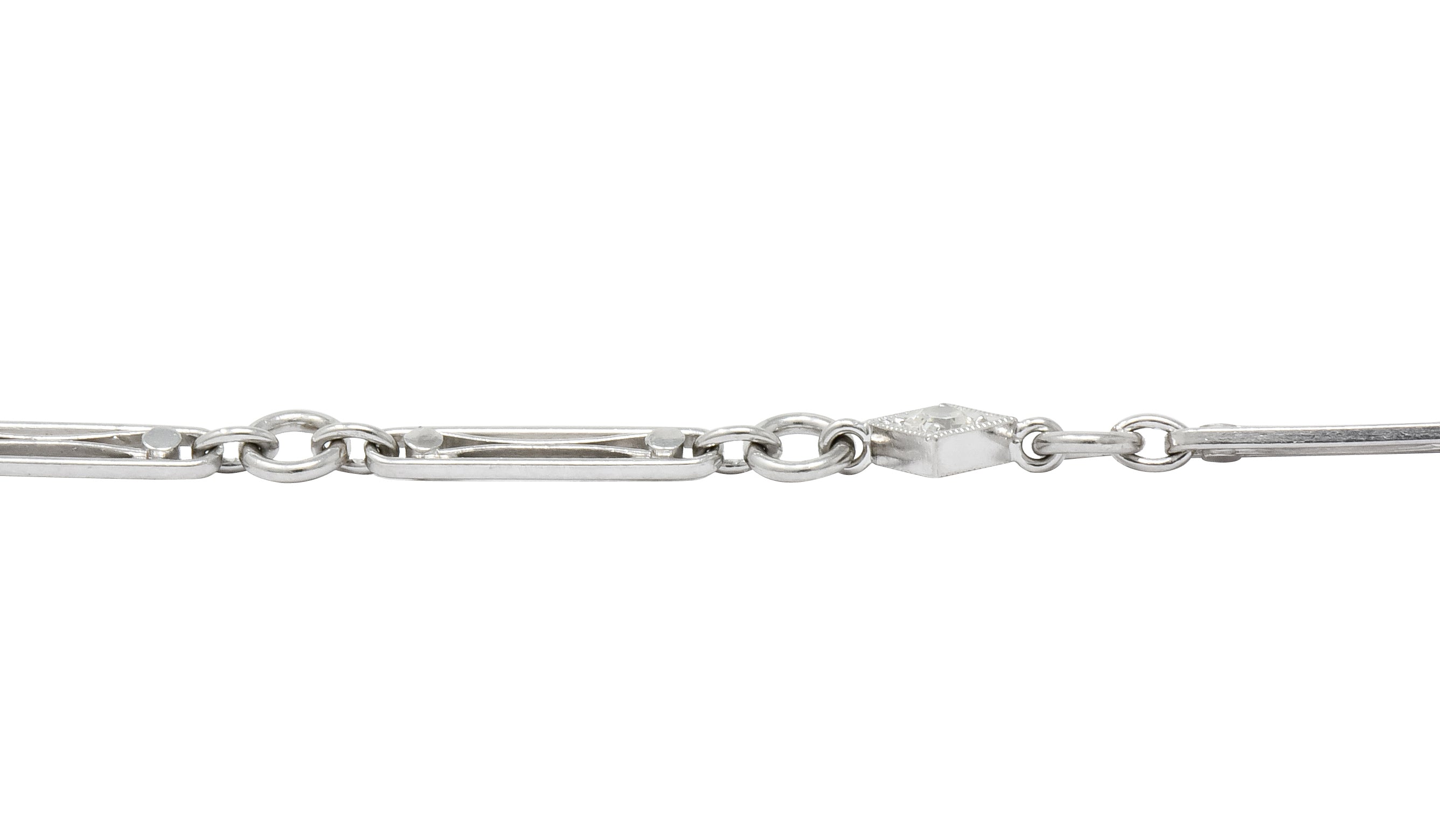 Edwardian Old European Cut Diamond Platinum Link Bracelet Circa 1915 - Wilson's Estate Jewelry