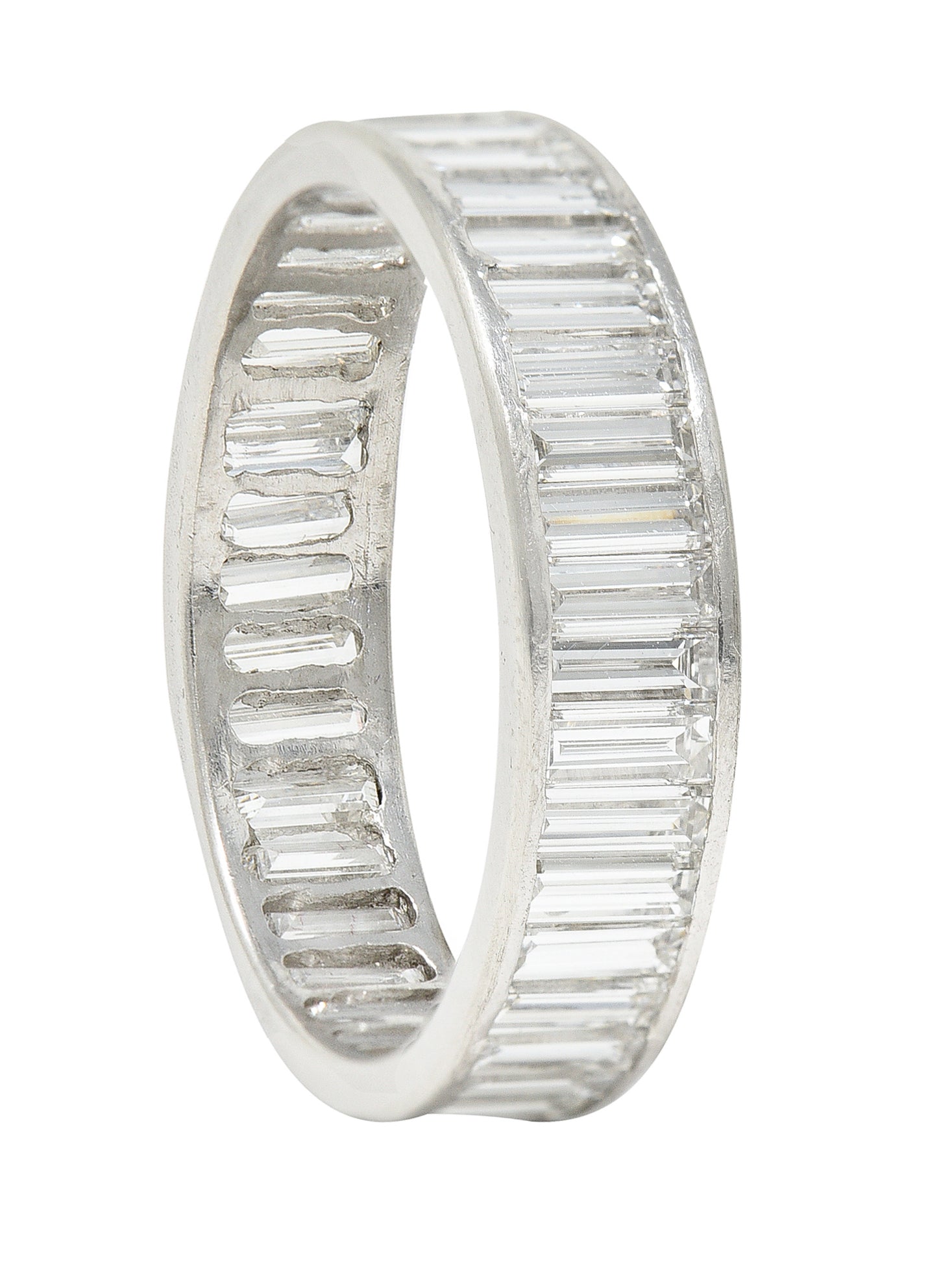 Mid-Century 2.70 CTW Diamond Platinum Eternity Wedding Band Ring Wilson's Estate Jewelry