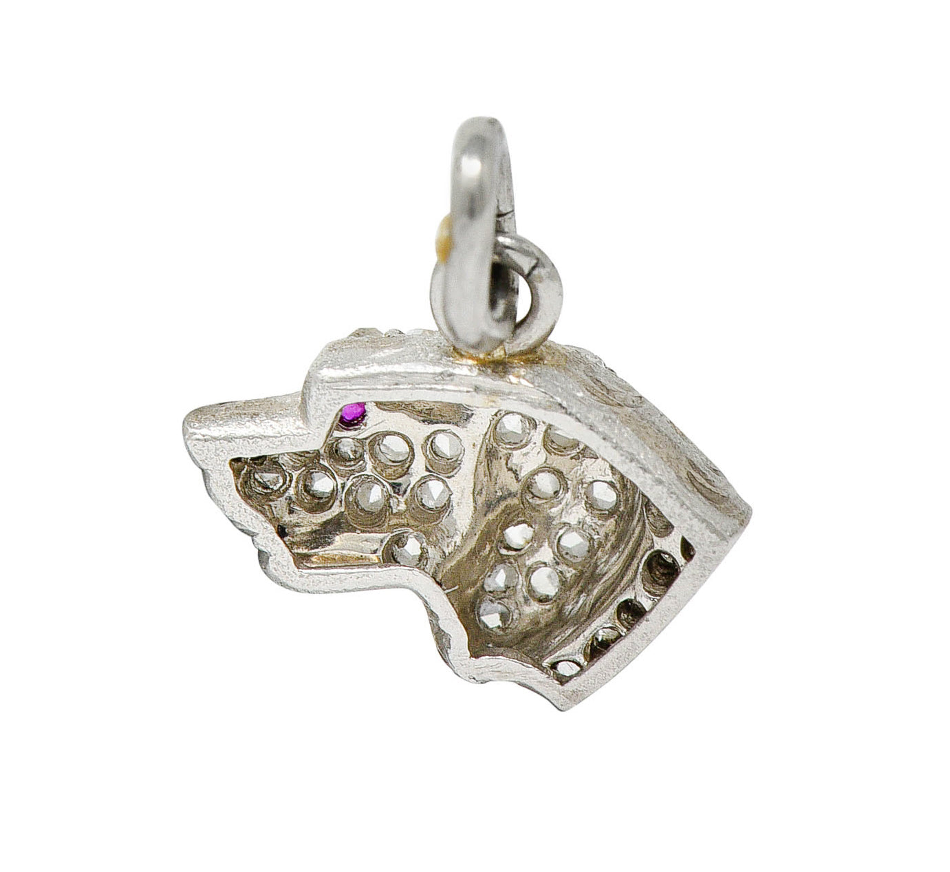 1920's Art Deco Pave Diamond Platinum Dog Charmcharm - Wilson's Estate Jewelry