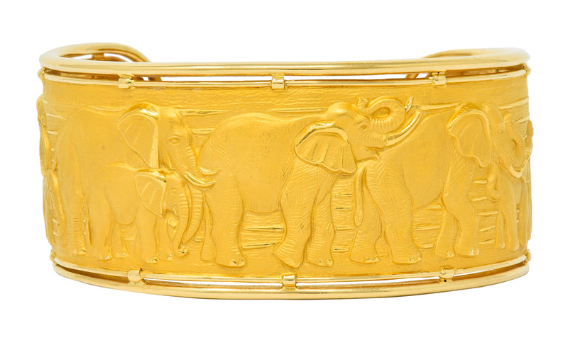 Carrera Y Carrera 18 Karat Gold Elephant Cuff Braceletbracelet - Wilson's Estate Jewelry