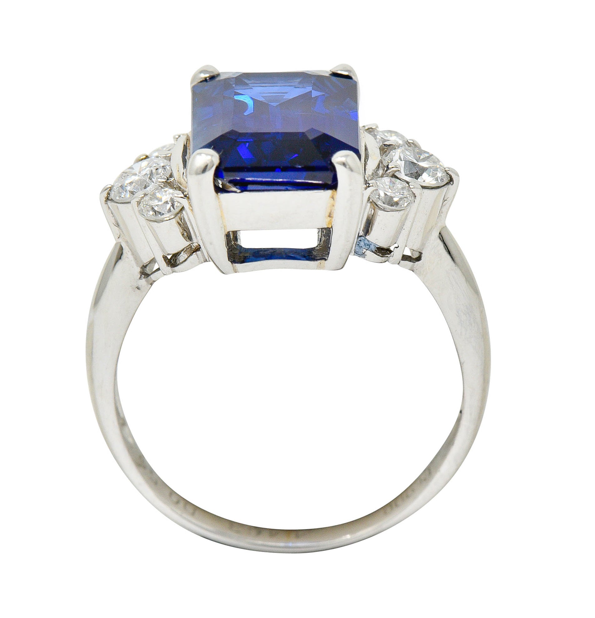 4.96 CTW Sapphire Diamond Platinum Gemstone Ring GIARing - Wilson's Estate Jewelry