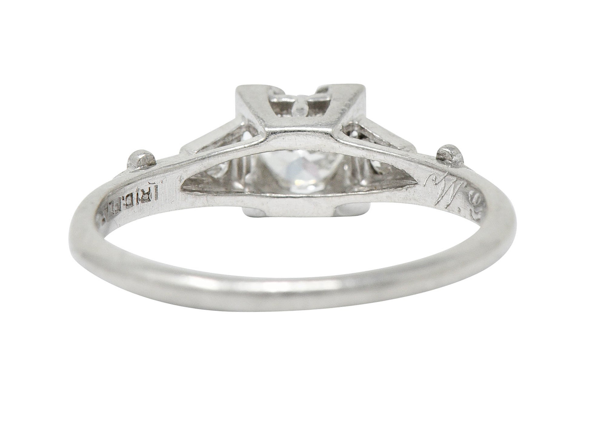 W.W. Fulmer & Co. 0.32 CTW Diamond Platinum Fleur-De-Lis Engagement RingRing - Wilson's Estate Jewelry