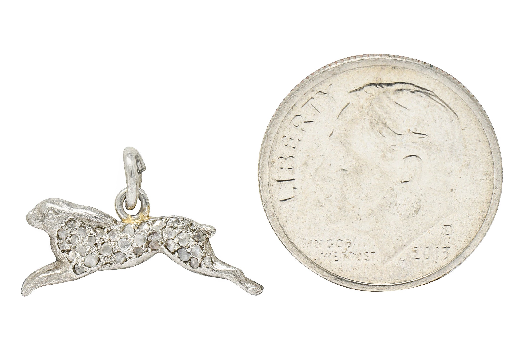 1920's Art Deco Pave Diamond Platinum Rabbit Charmcharm - Wilson's Estate Jewelry